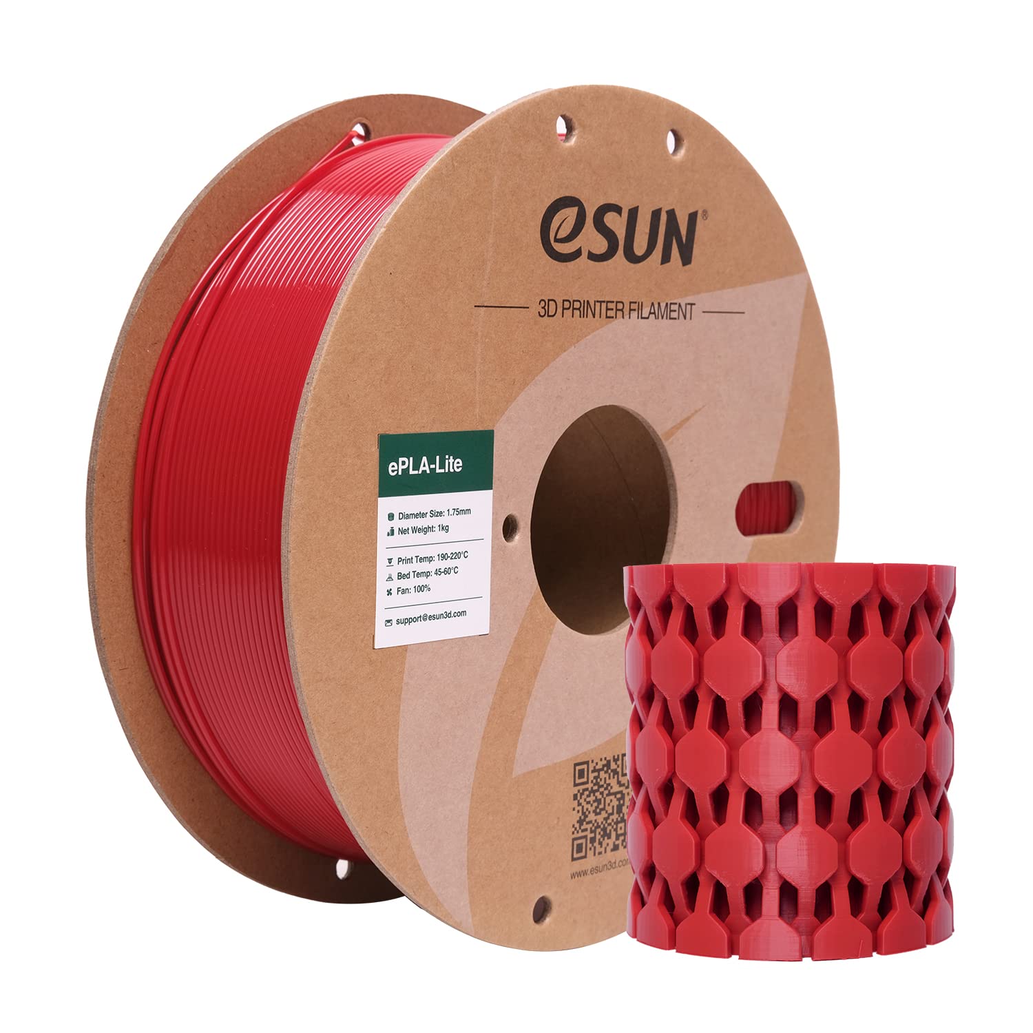 Esun PLA Filamento 1,75 mm per Stampante 3D, H-Rosso Fuoco