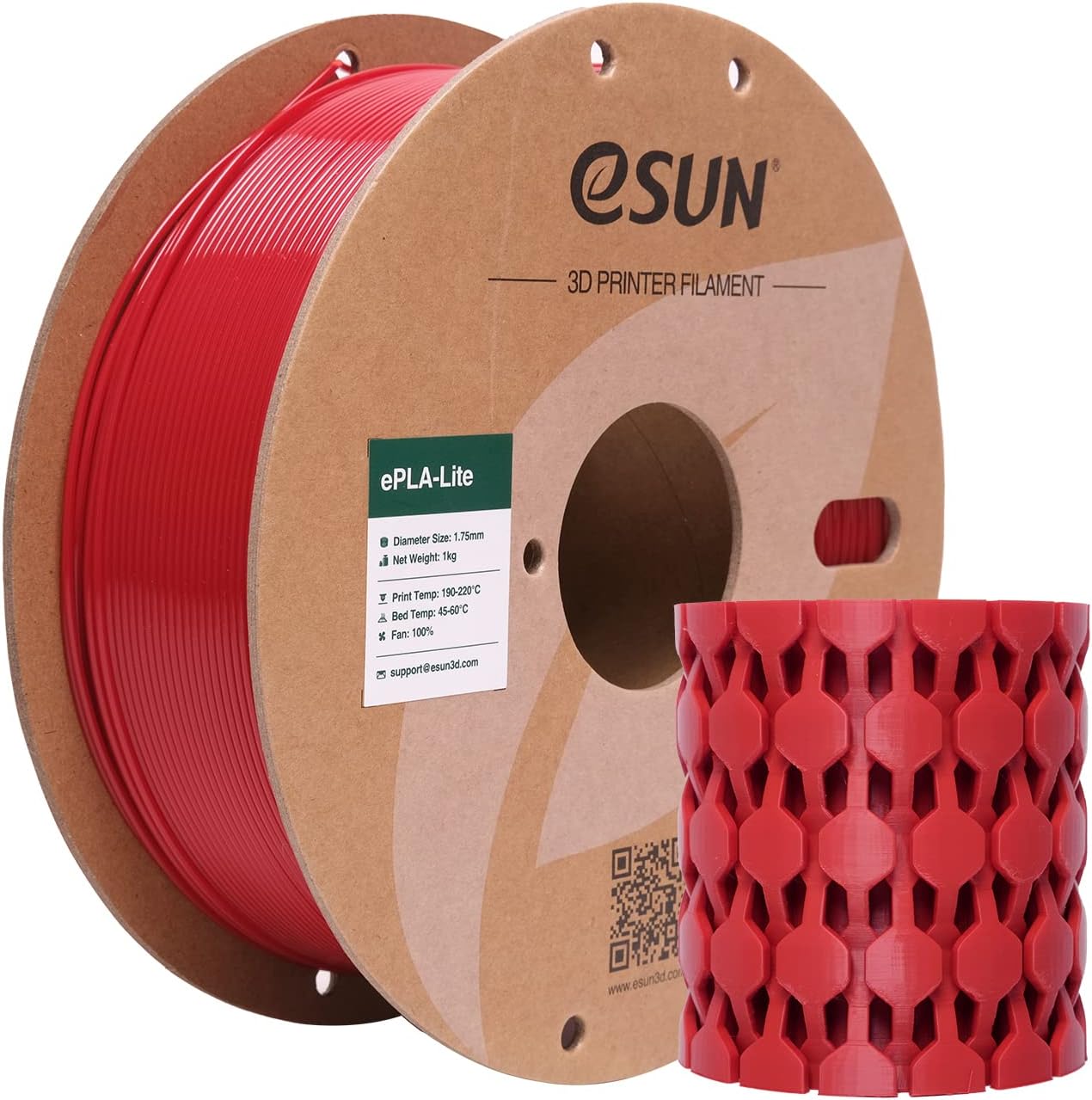 Esun PLA Filamento 1,75 mm per Stampante 3D, H-Rosso Fuoco - immagine 1