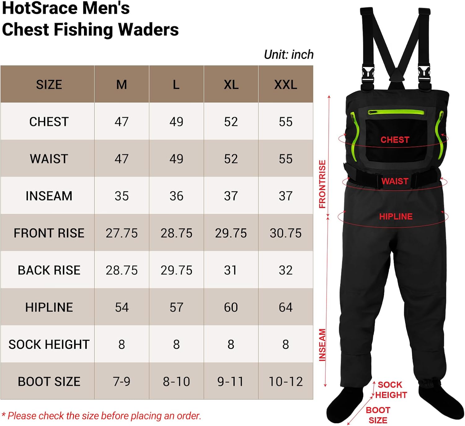 WIN.MAX Trampolieri da Pesca Impermeabili (XXL) - immagine 4