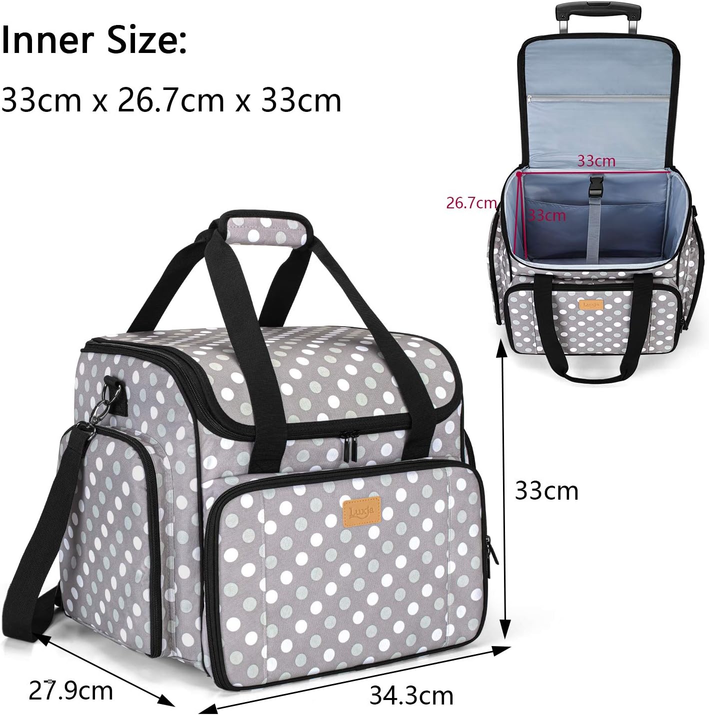 Luxja Borsa per Macchina da Cucire con Trolley - immagine 5