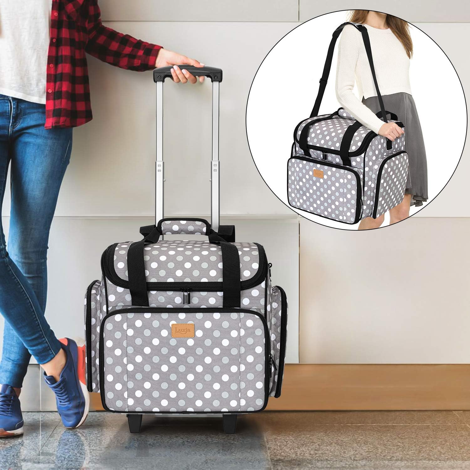 Luxja Borsa per Macchina da Cucire con Trolley - immagine 6