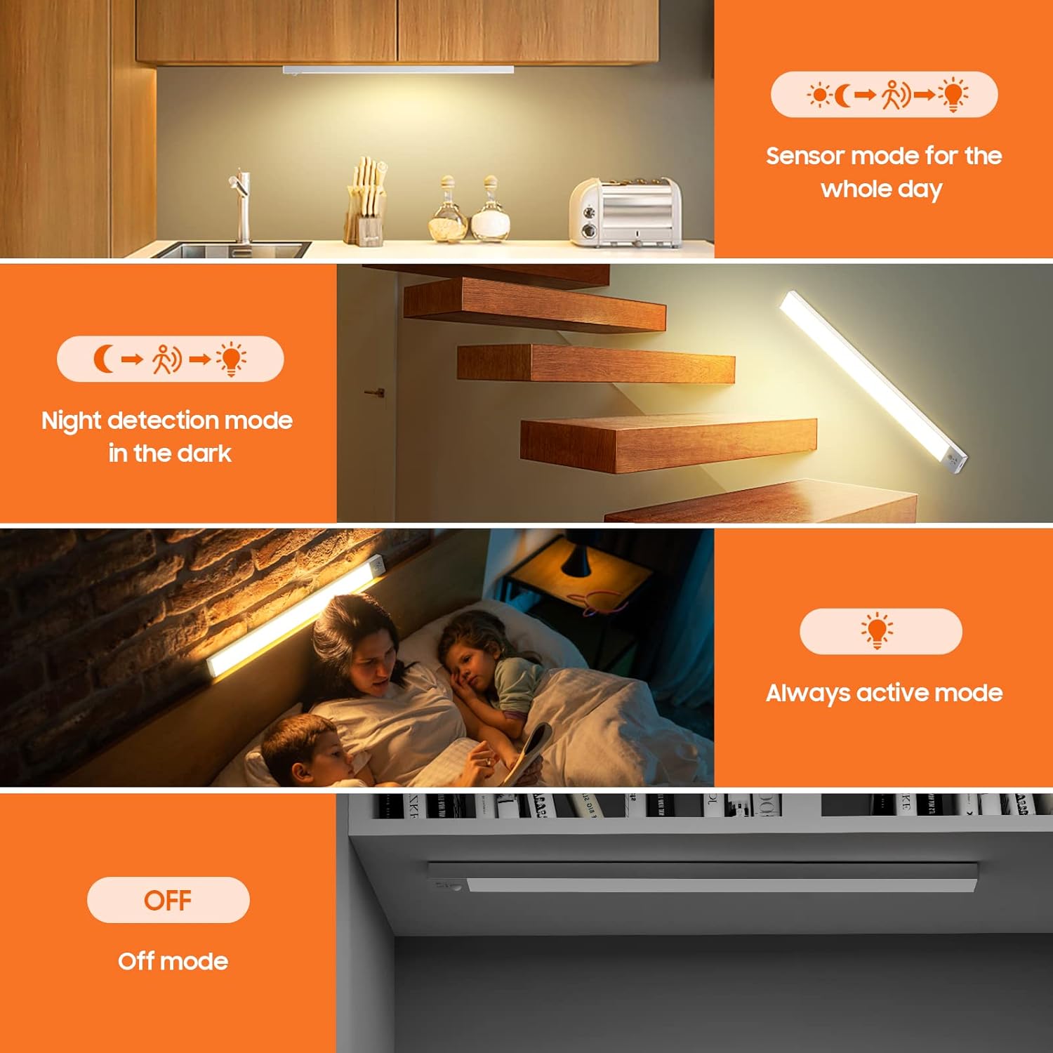 Luce Led Sottopensile Cucina 43cm 2PCS 2500mAh - immagine 2