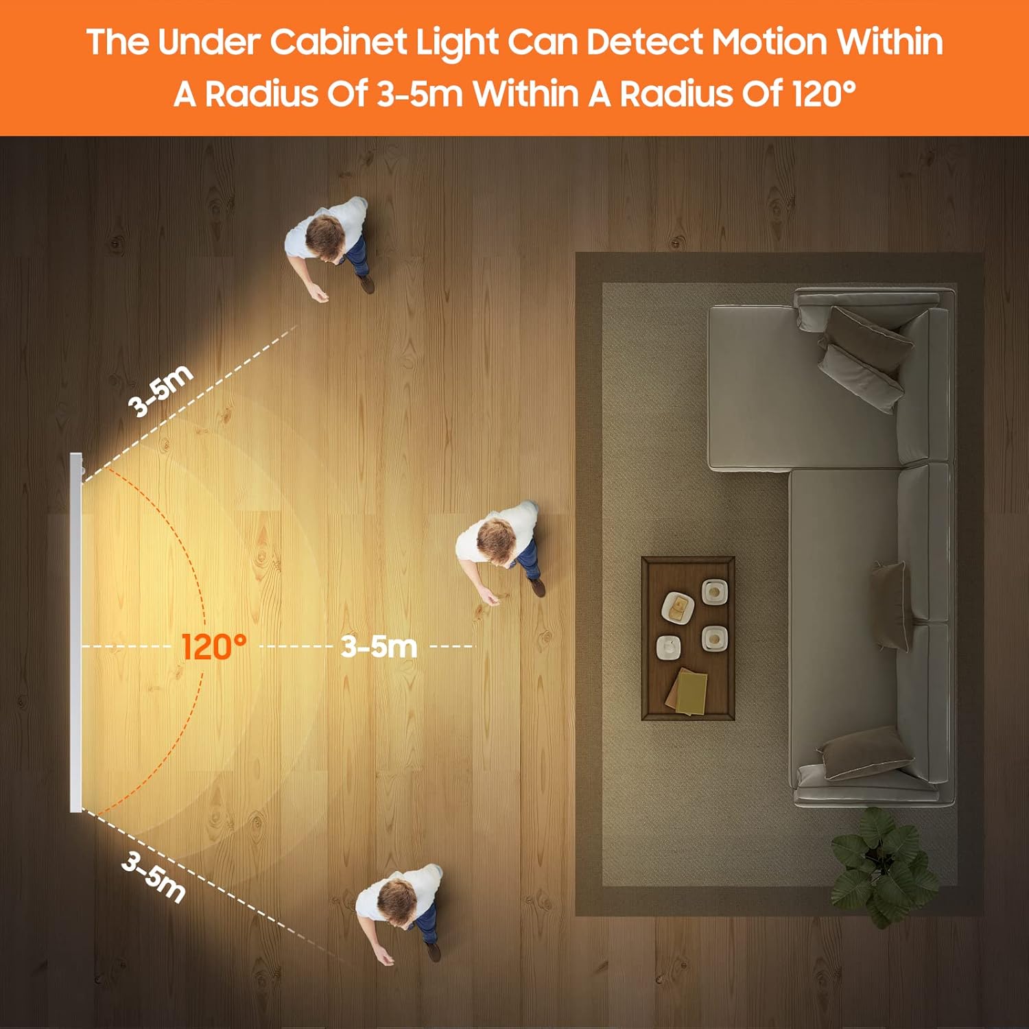 Luce Led Sottopensile Cucina 43cm 2PCS 2500mAh - immagine 5