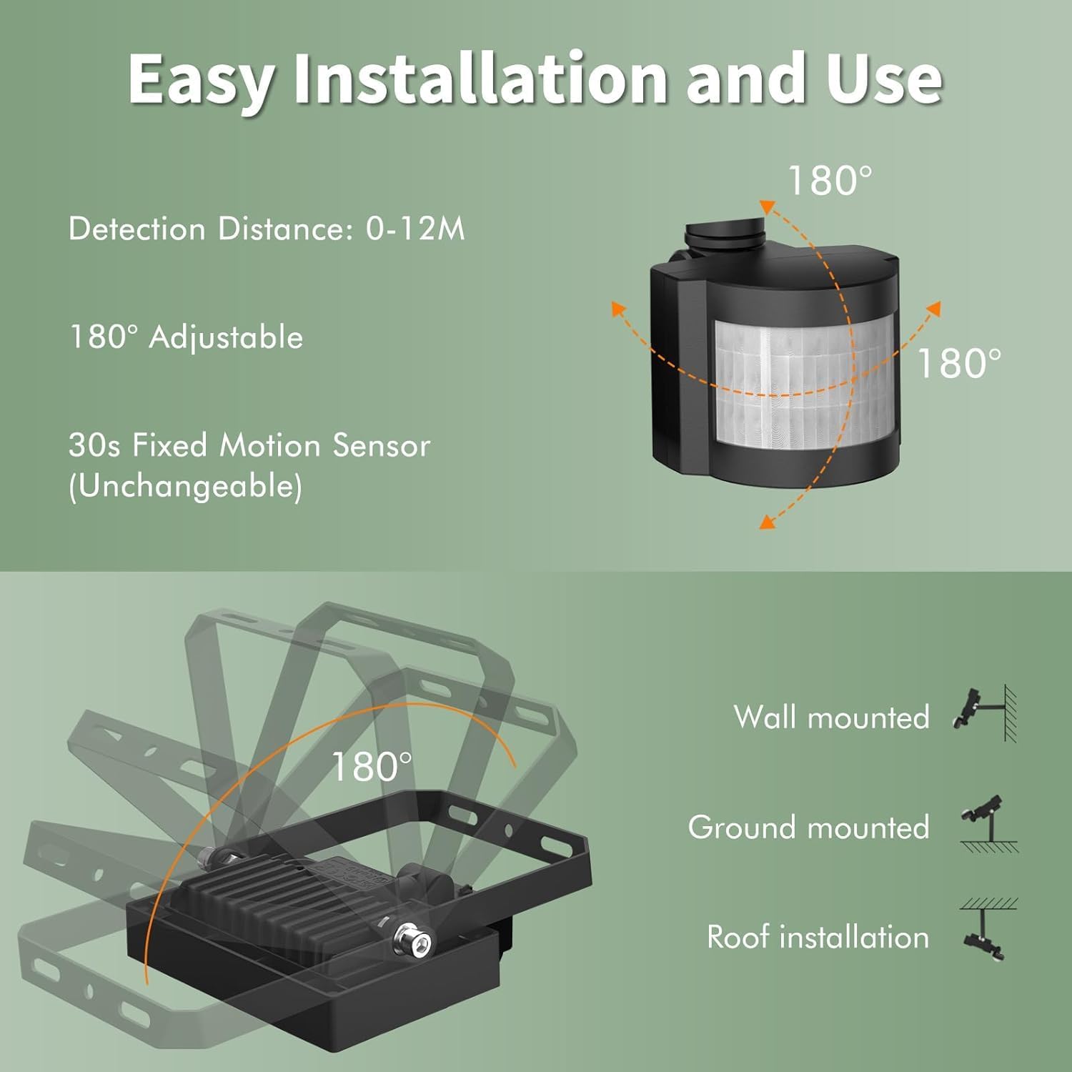 Cly Faretto LED da Esterno con Sensore 80W - immagine 4