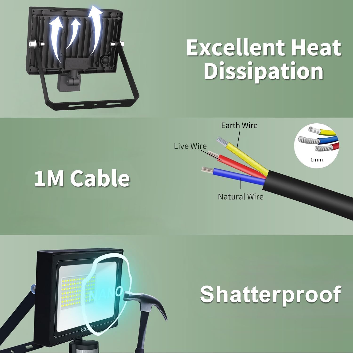 Cly Faretto LED da Esterno con Sensore 80W - immagine 5