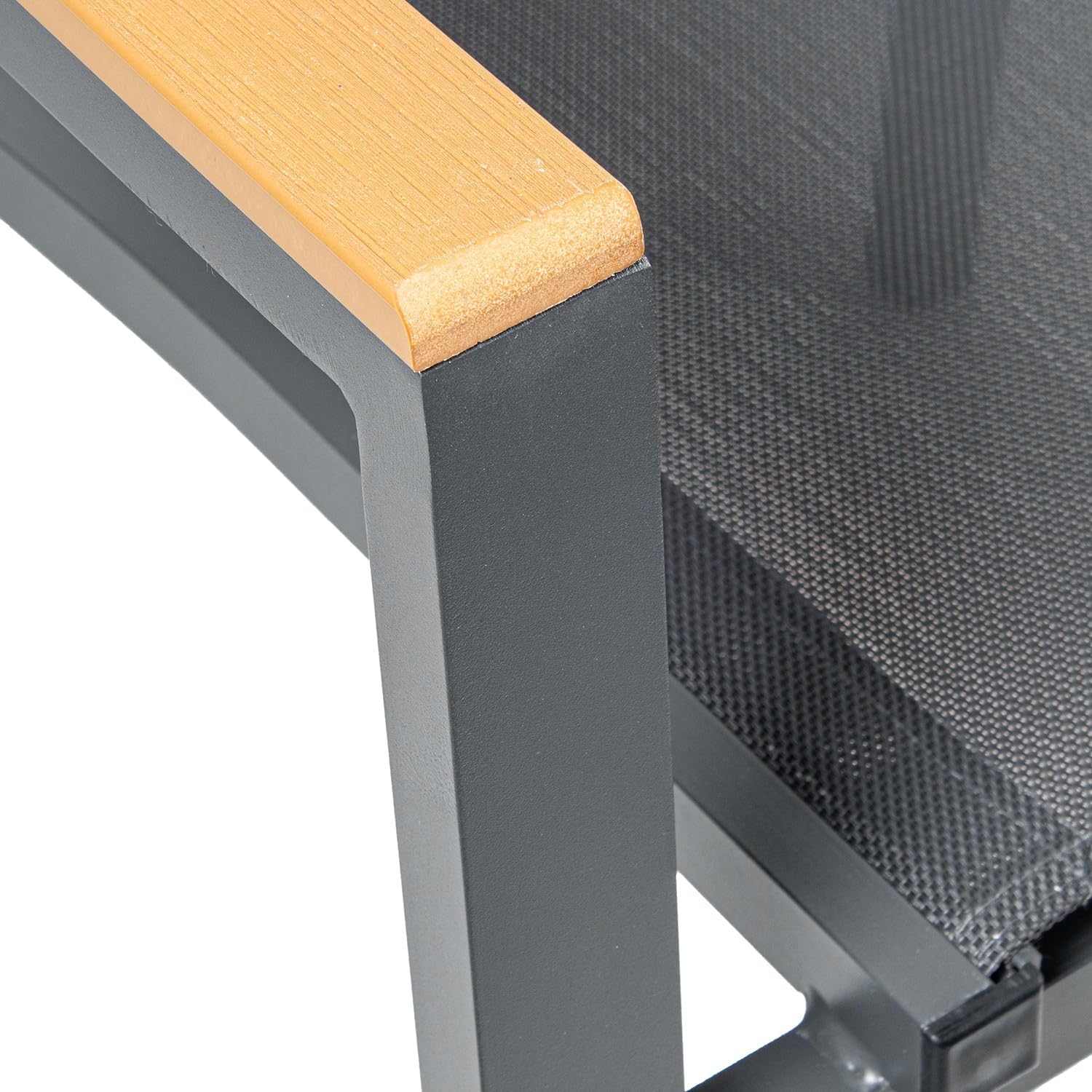 Drw Sedia in Alluminio e textilene con braccioli, Antracite - immagine 2