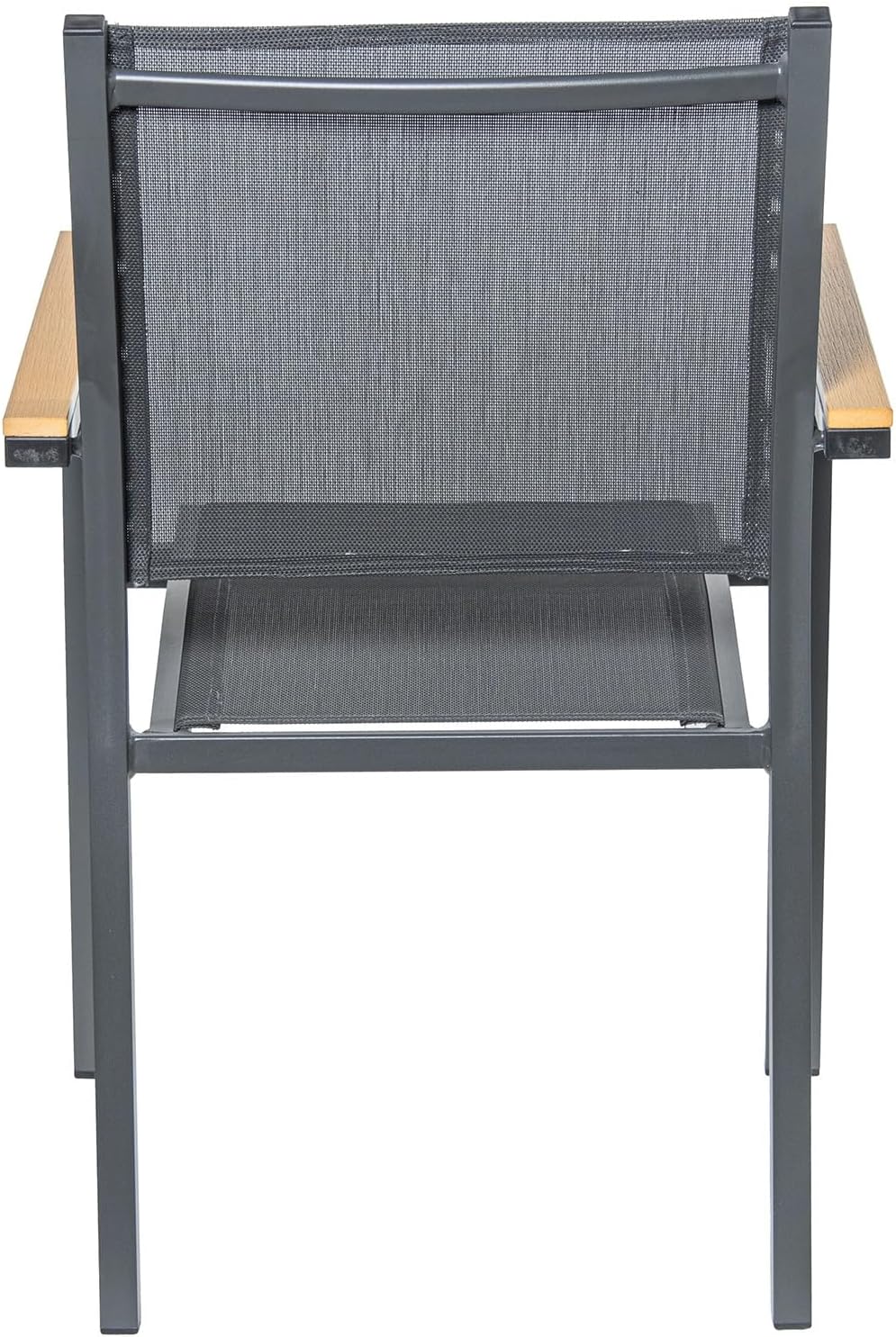 Drw Sedia in Alluminio e textilene con braccioli, Antracite - immagine 3