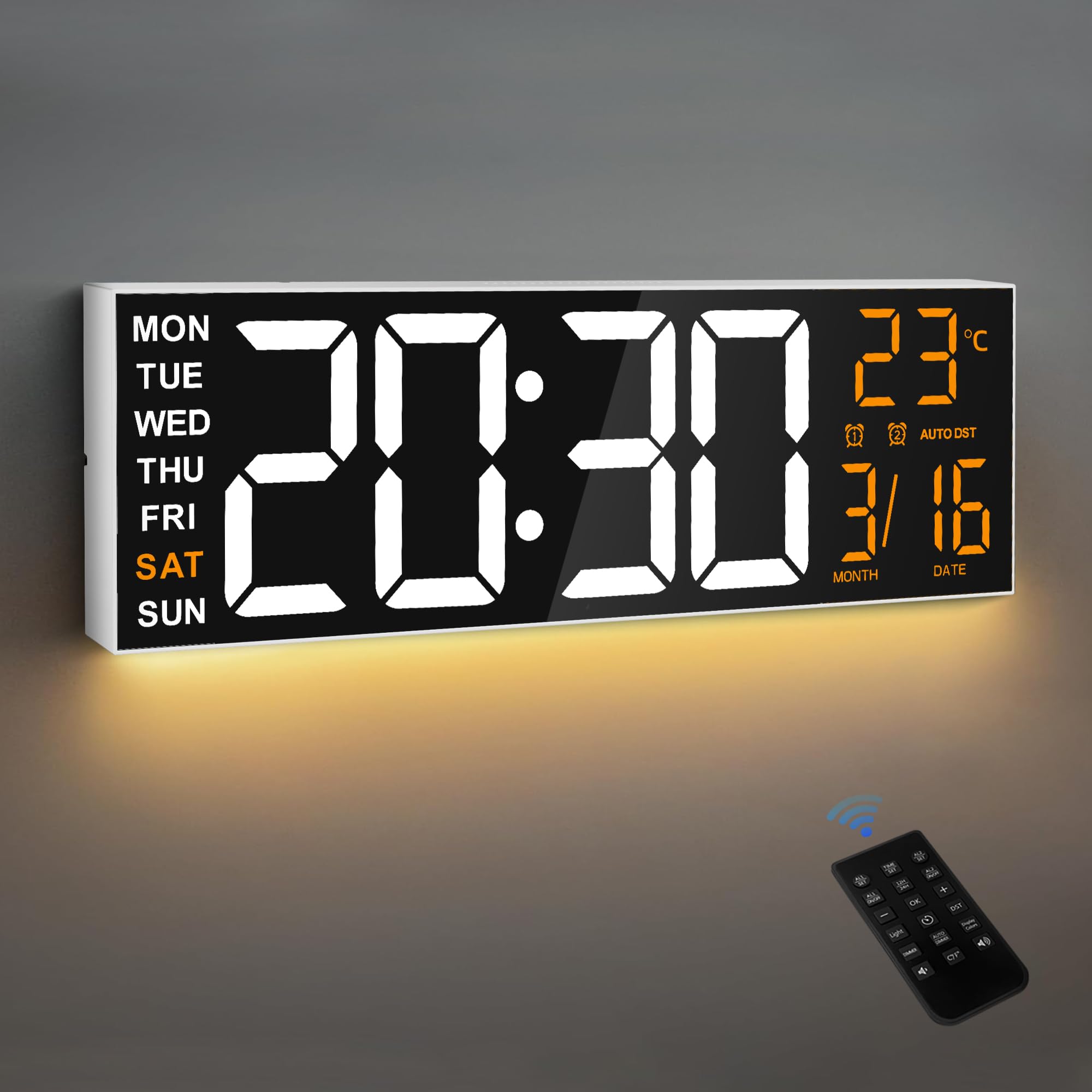 Maxstar Orologio da Parete Digitale 16" LED 8 RGB