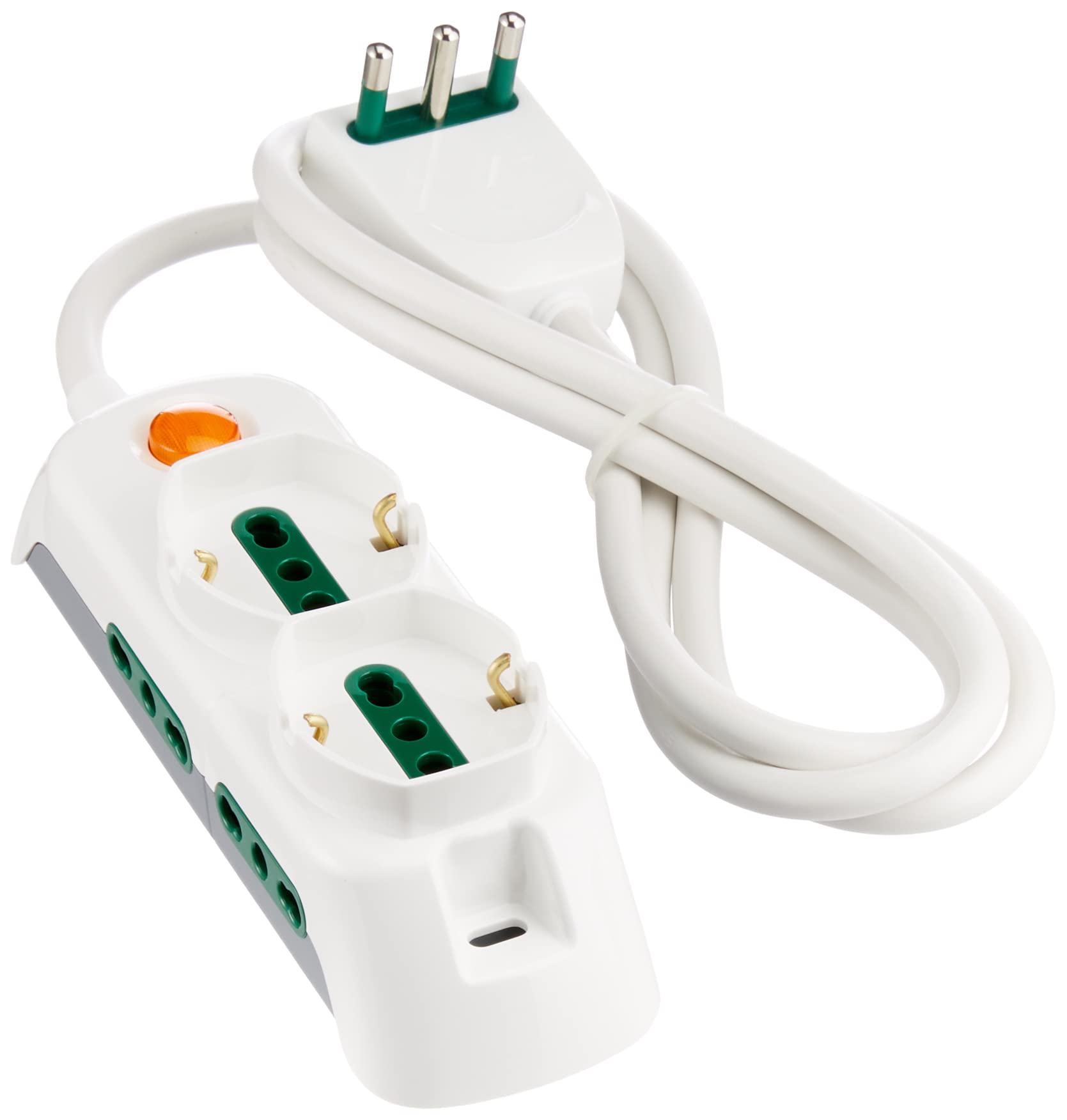 Vimar FP00521.C.B Presa Multipla con Interruttore, Bianco 1.5m