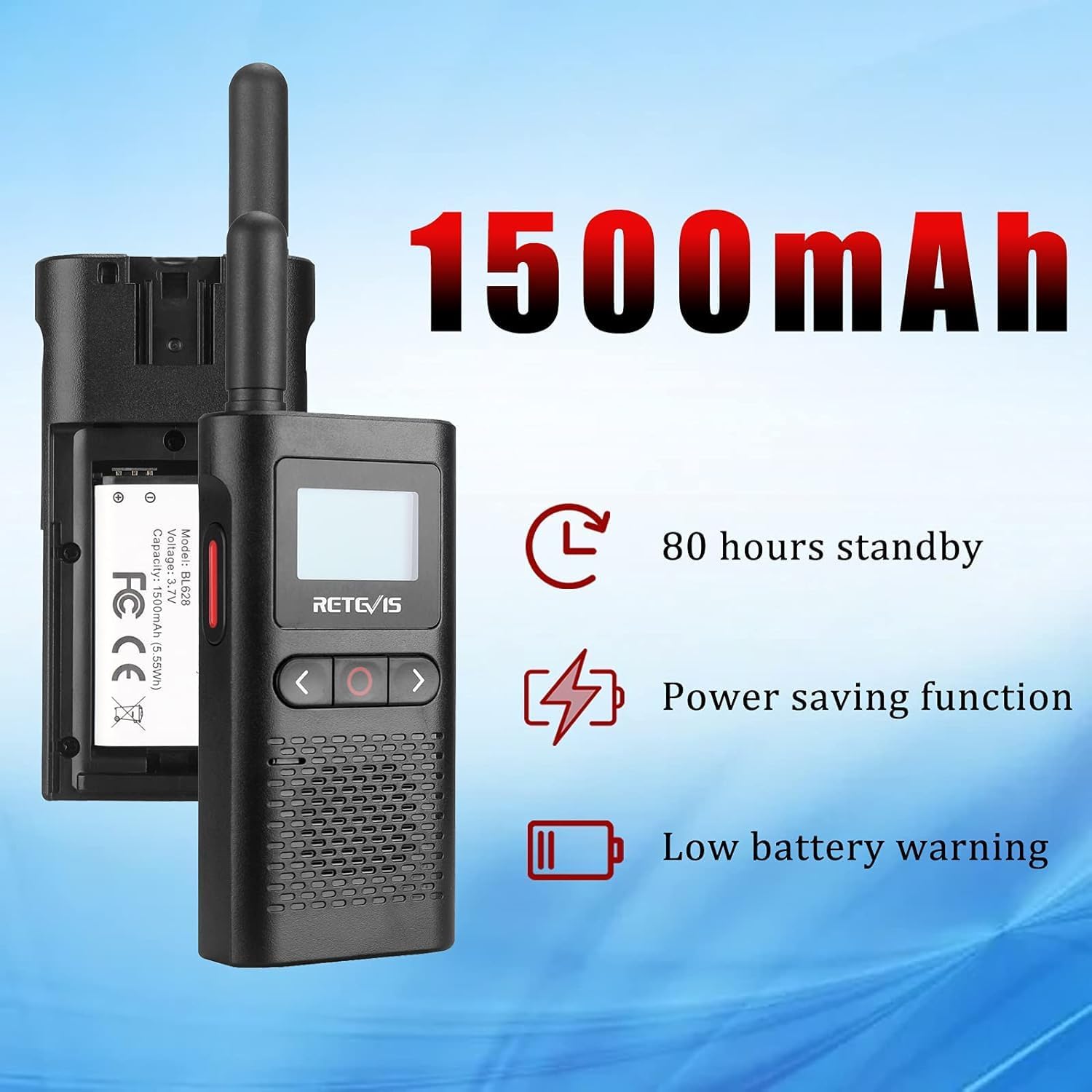 Retevis RB628 Walkie Talkie PMR446 con Auricolare (4 Pezzi) - immagine 3