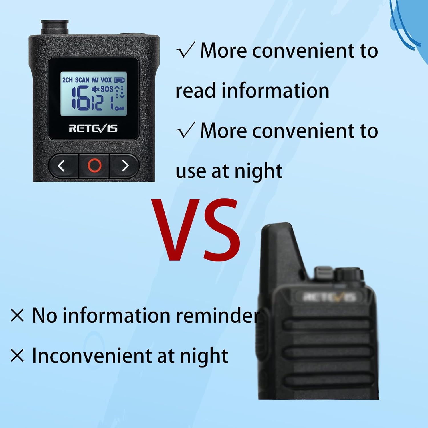 Retevis RB628 Walkie Talkie PMR446 con Auricolare (4 Pezzi) - immagine 5