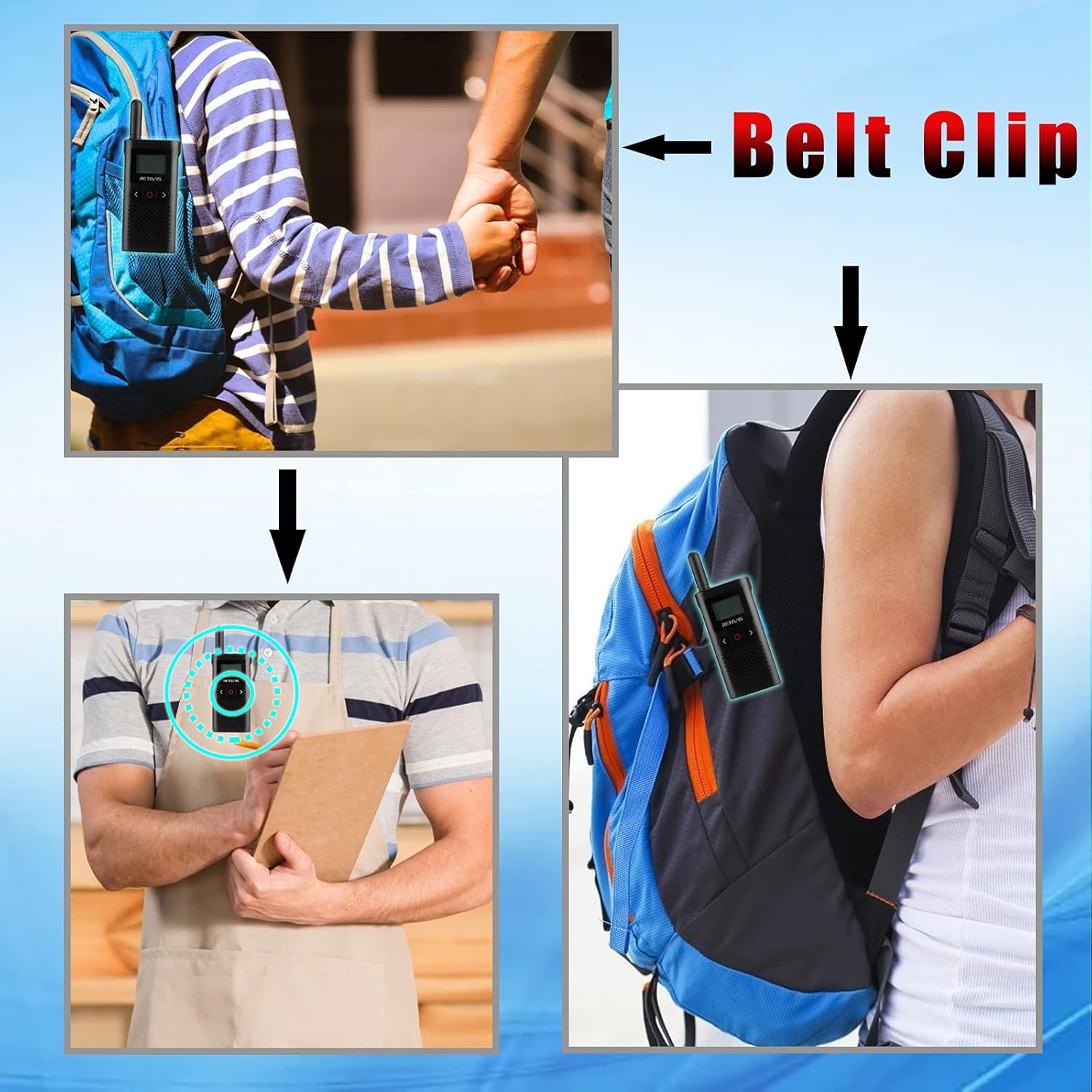 Retevis RB628 Walkie Talkie PMR446 con Auricolare (4 Pezzi) - immagine 8