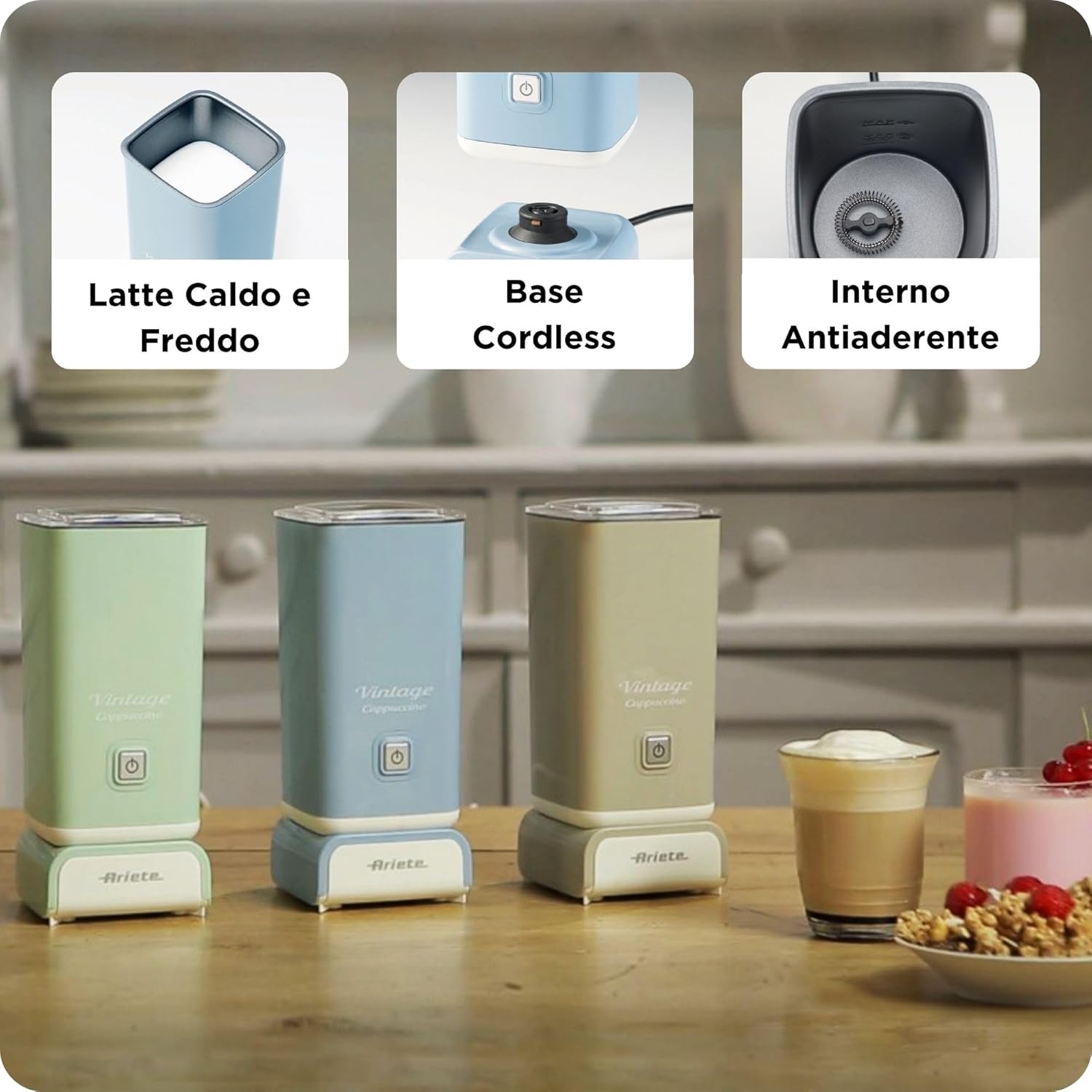 Ariete 2878 Cappuccinatore Vintage 500W, Celeste - immagine 4