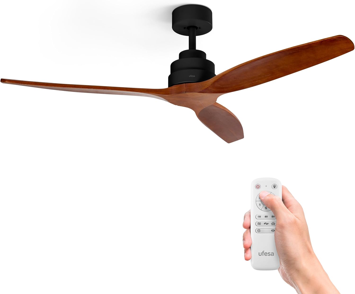 Ufesa Ventilatore da Soffitto CFTB 40W, Nero-Legno Scuro - immagine 1