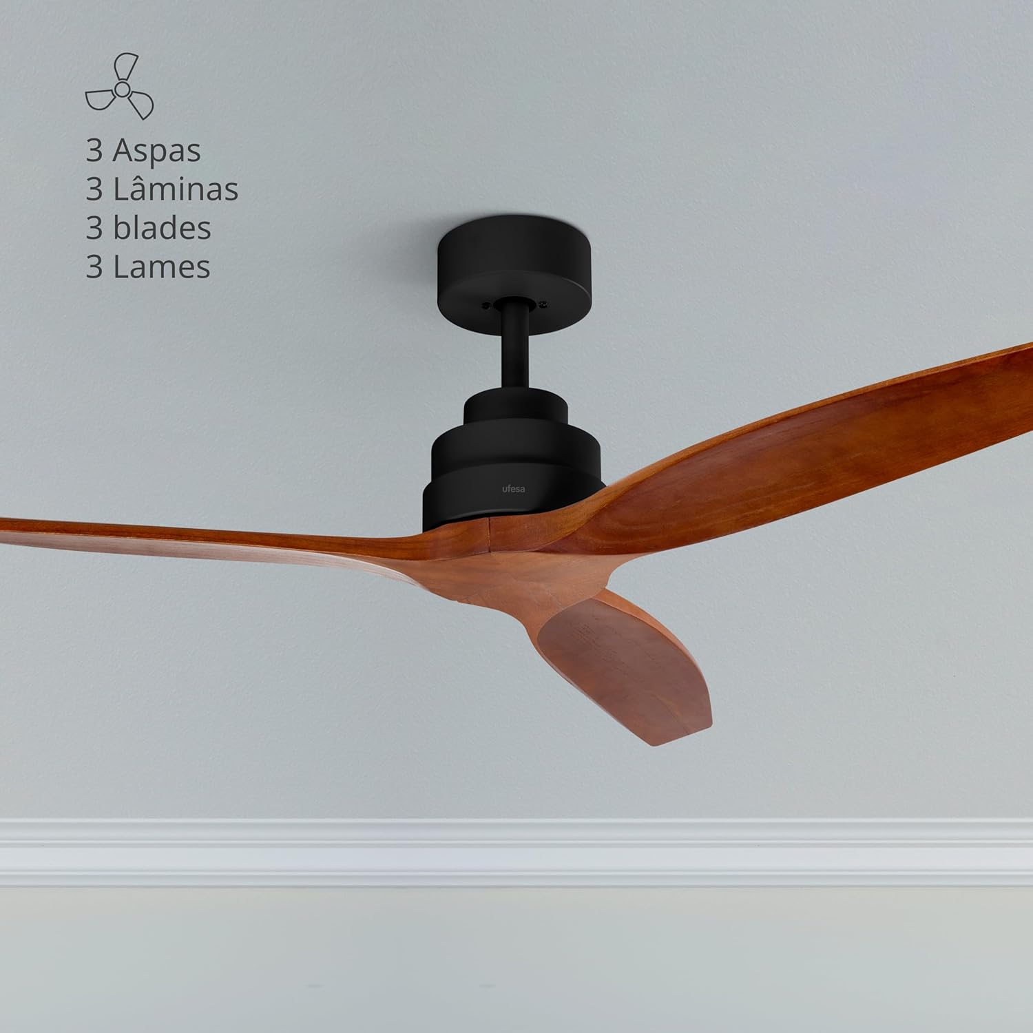 Ufesa Ventilatore da Soffitto CFTB 40W, Nero-Legno Scuro - immagine 4