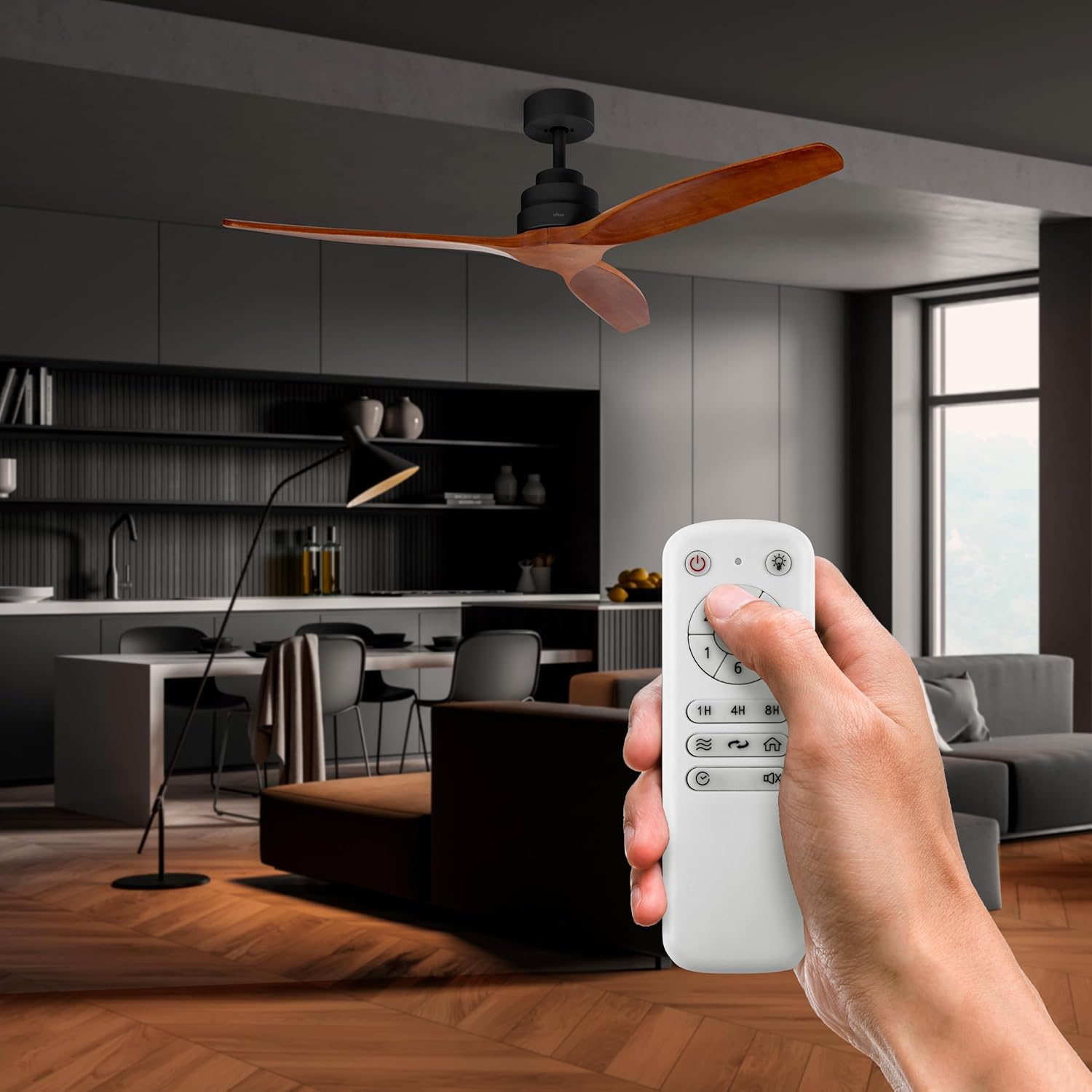 Ufesa Ventilatore da Soffitto CFTB 40W, Nero-Legno Scuro - immagine 5