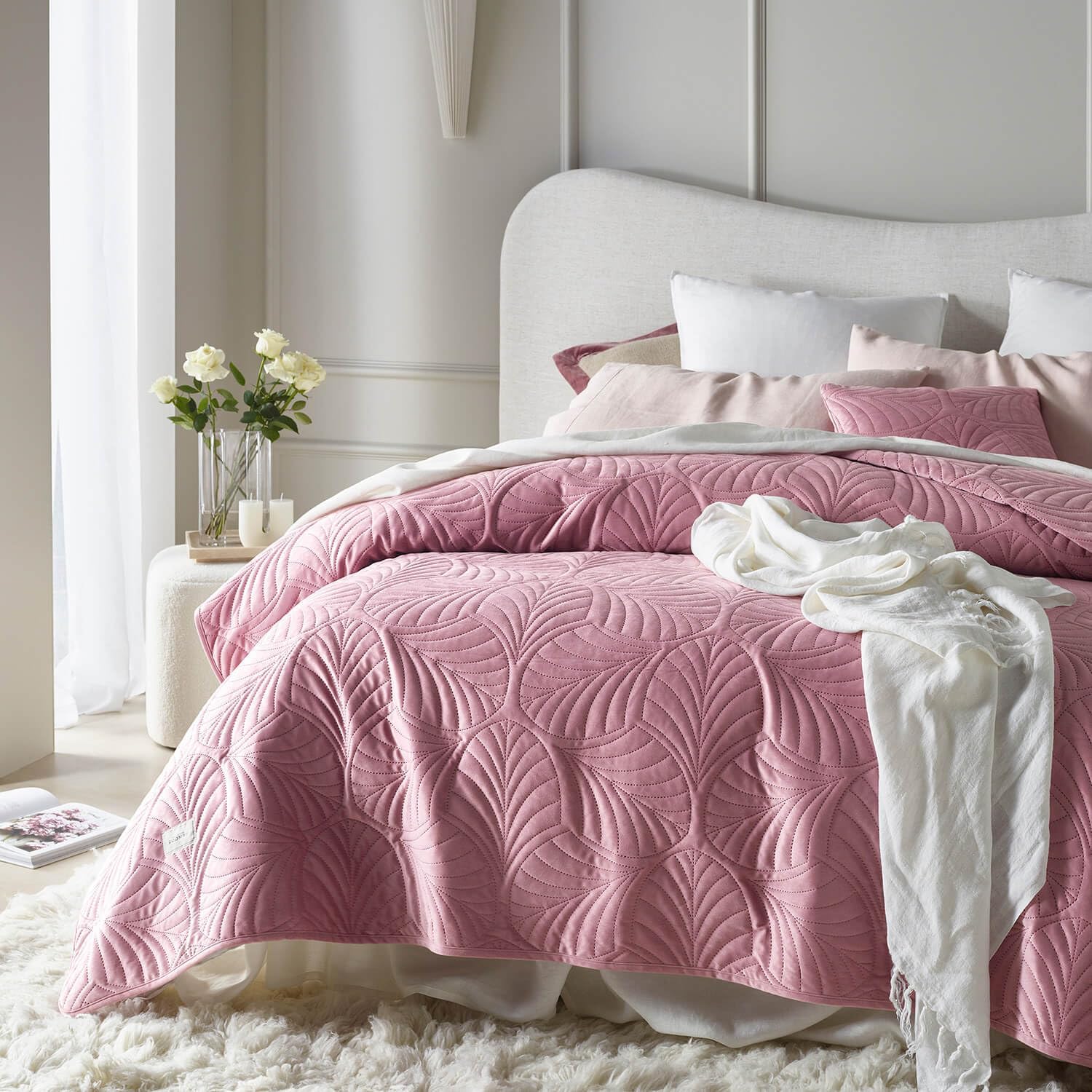 Room99 Feel - Copriletto Elegante Rosa 200x220cm - immagine 1