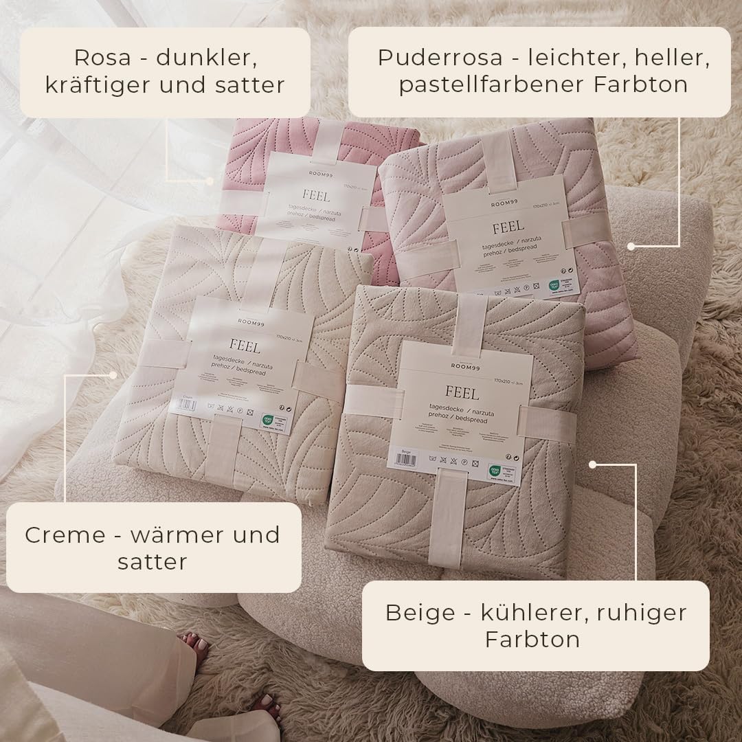 Room99 Feel - Copriletto Elegante Rosa 200x220cm - immagine 3