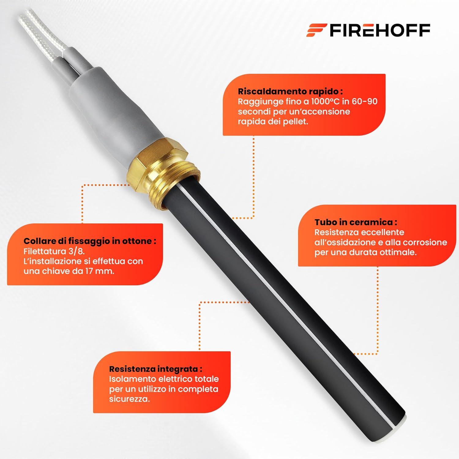 Candela in Ceramica per Stufa a Pellet 300W - immagine 4