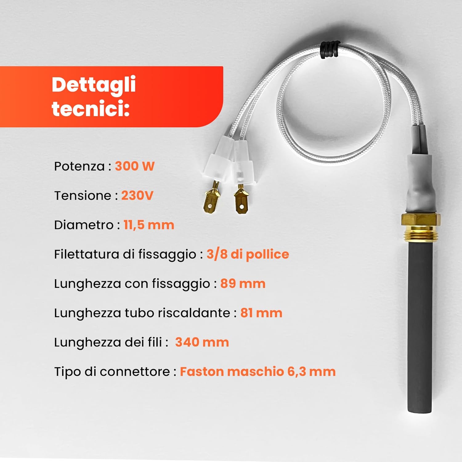 Candela in Ceramica per Stufa a Pellet 300W - immagine 5