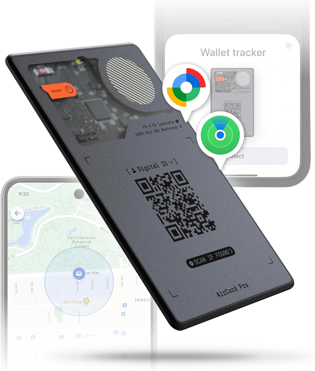 Rolling Square AirCard Pro Dual - Wallet Tracker Grigio - immagine 1