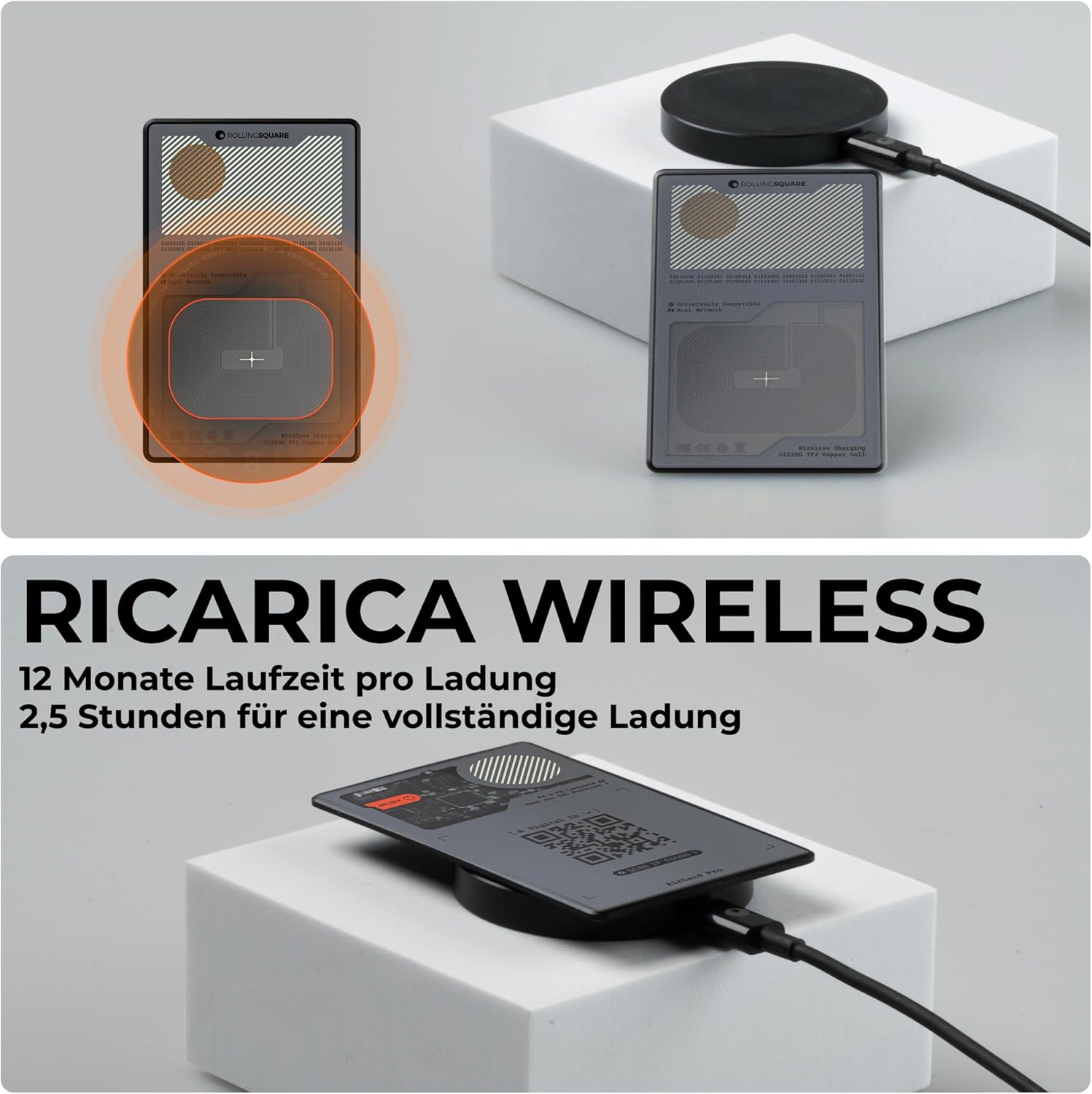 Rolling Square AirCard Pro Dual - Wallet Tracker Grigio - immagine 3
