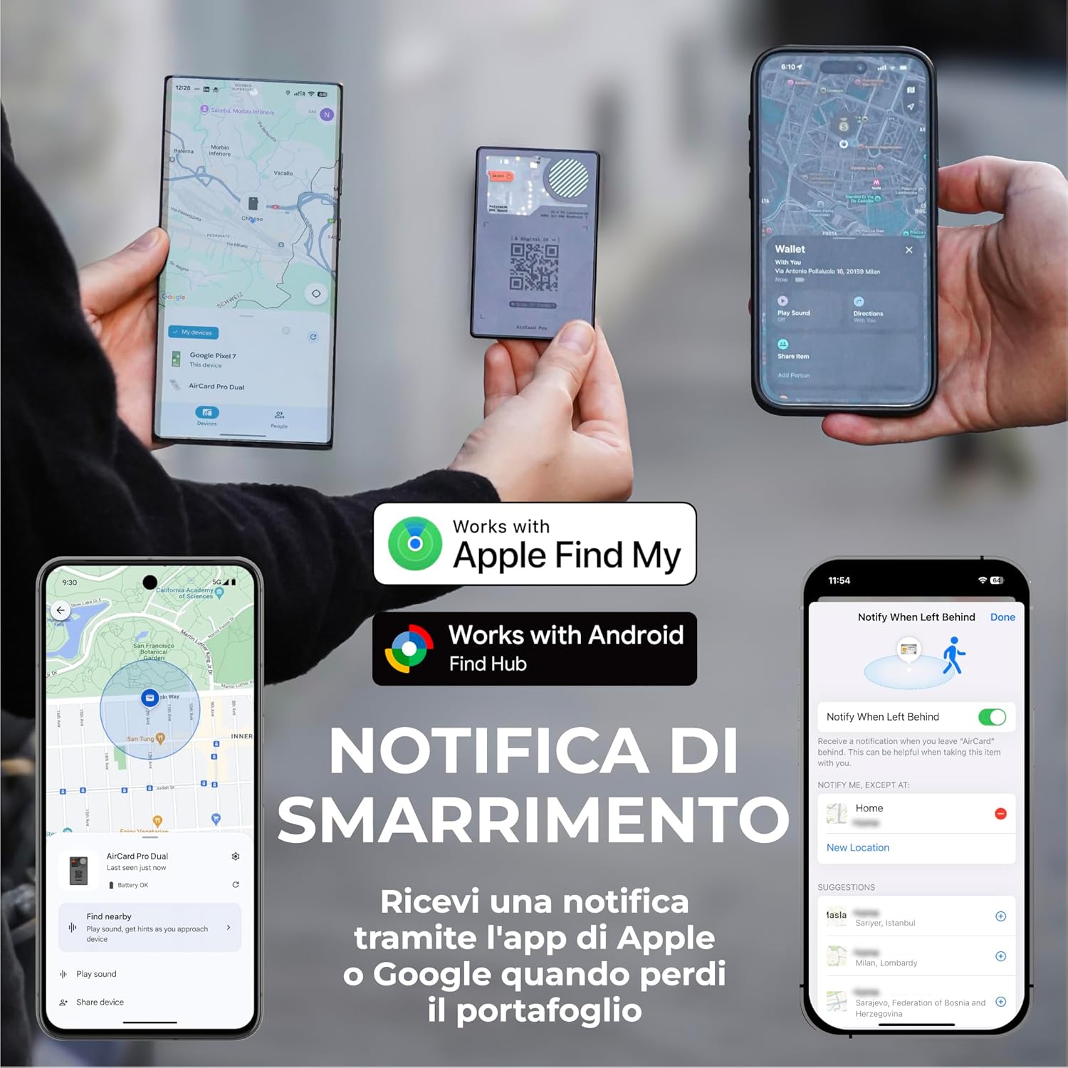 Rolling Square AirCard Pro Dual - Wallet Tracker Grigio - immagine 4