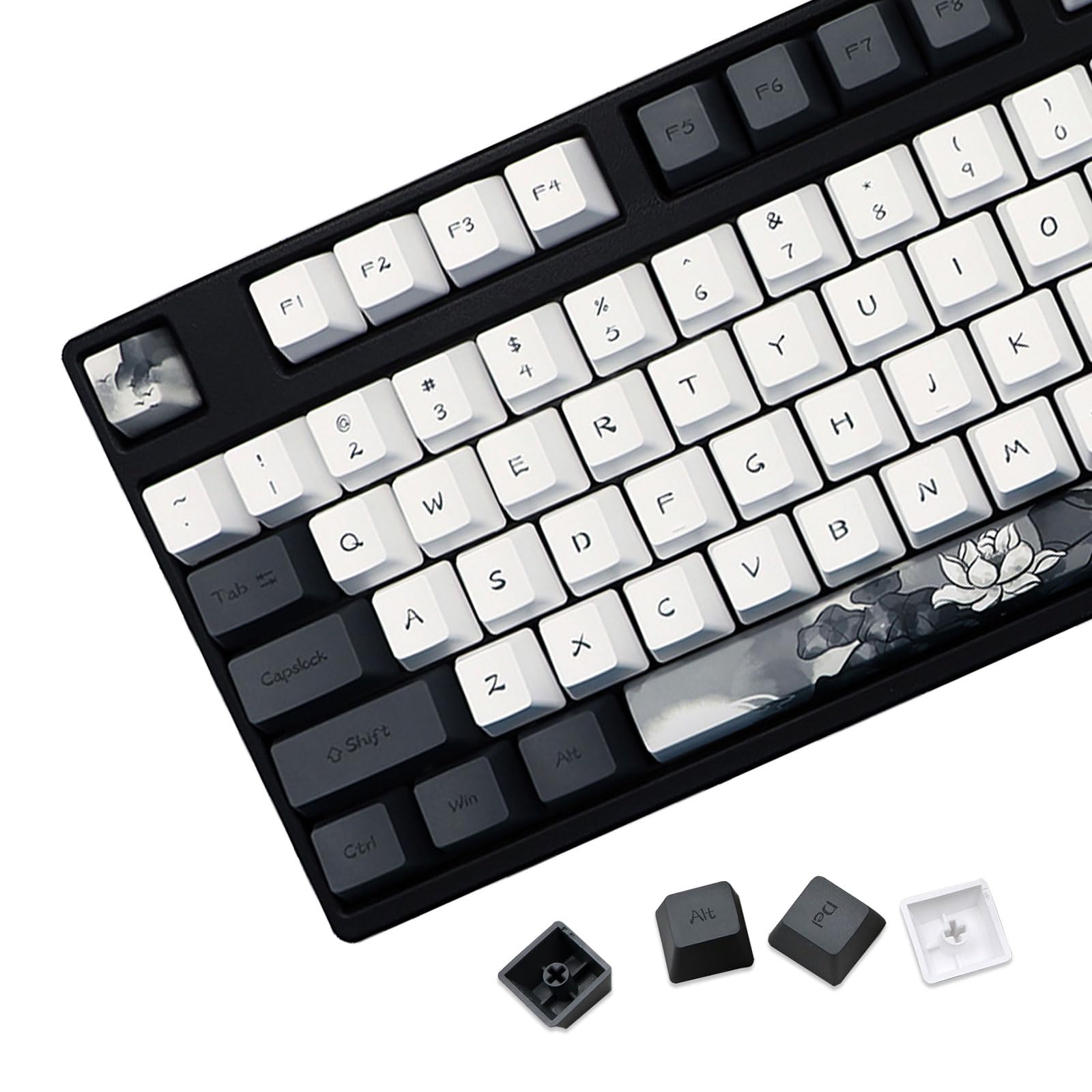 Jsjt Lotus PBT - Set 140 Tappi per Tasti Ink