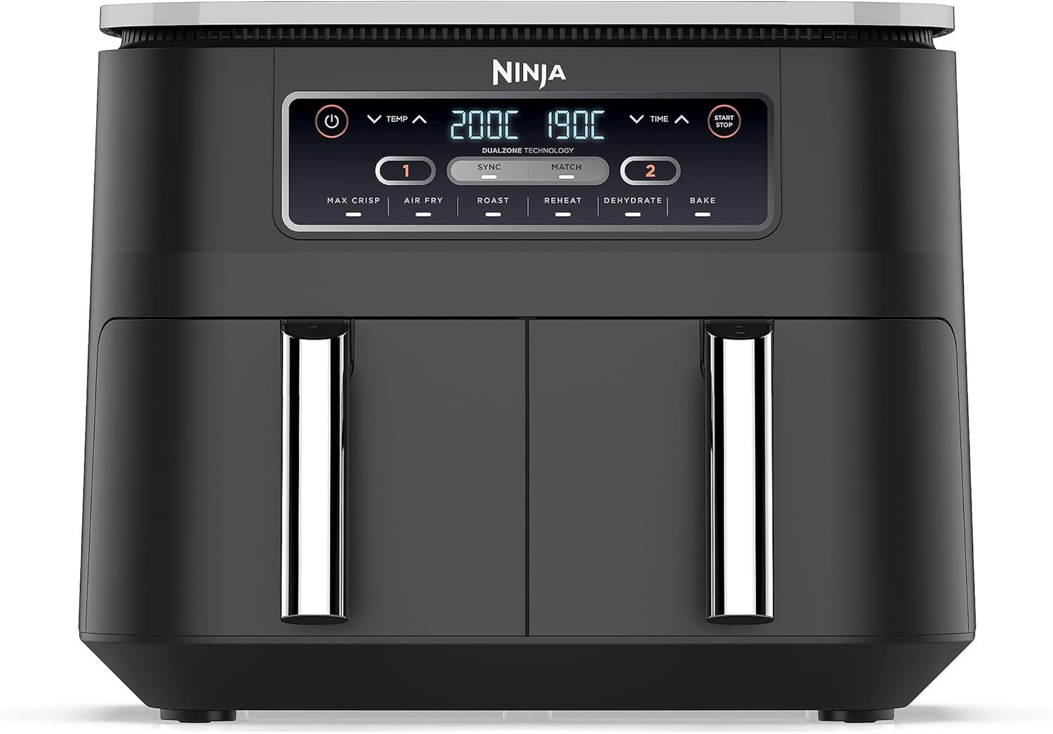 NINJA Foodi Dual Zone Friggitrice ad Aria 7.6L, Nero - immagine 1