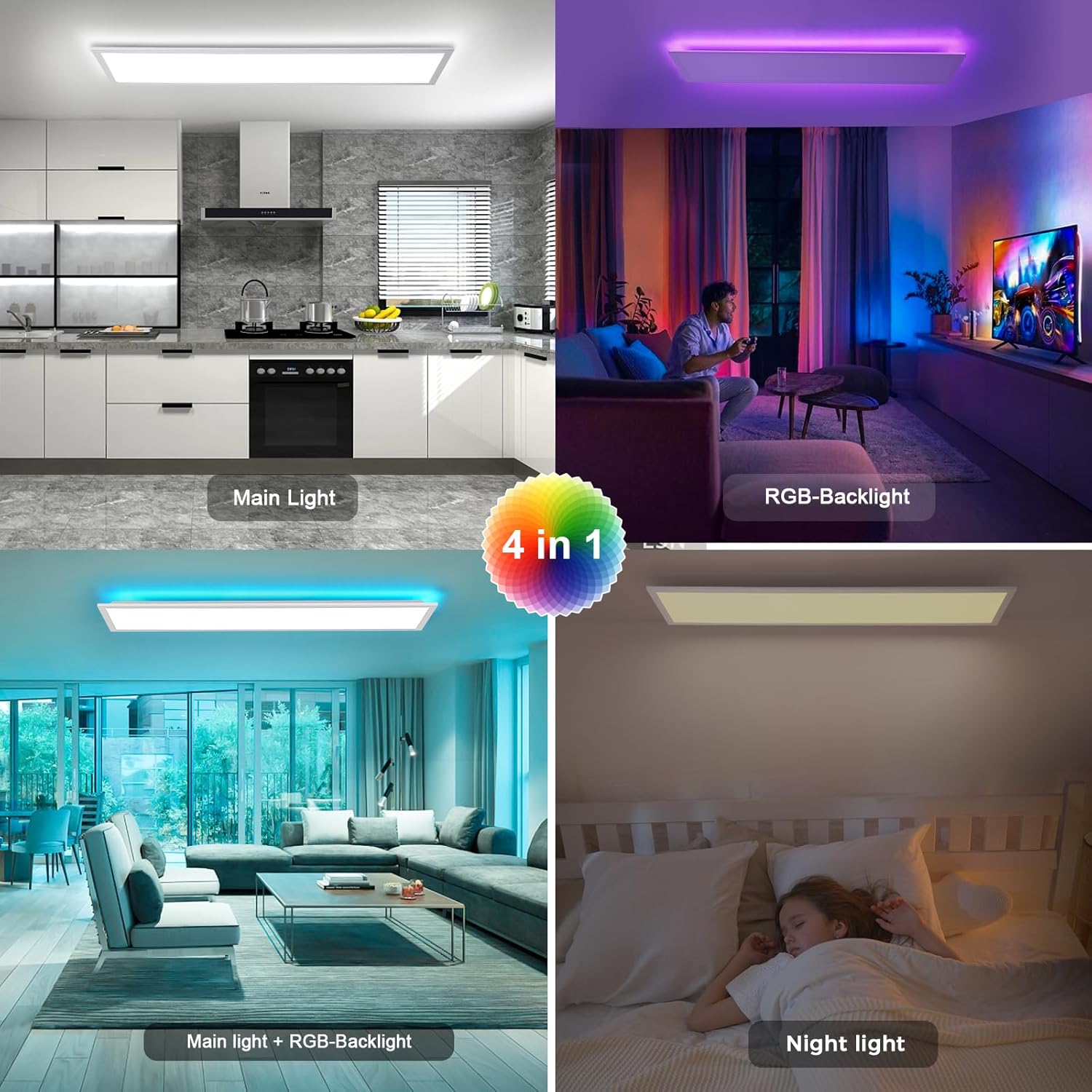 Oraymin Plafoniera a Pannello LED Dimmerabile 120x30cm - immagine 4