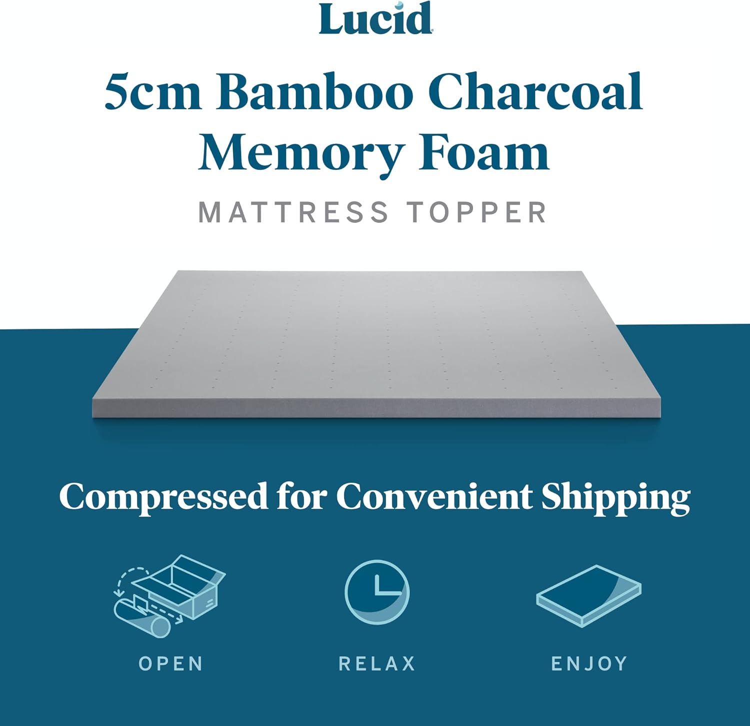 Lucid Topper per materasso in memory foam 5 cm - immagine 2