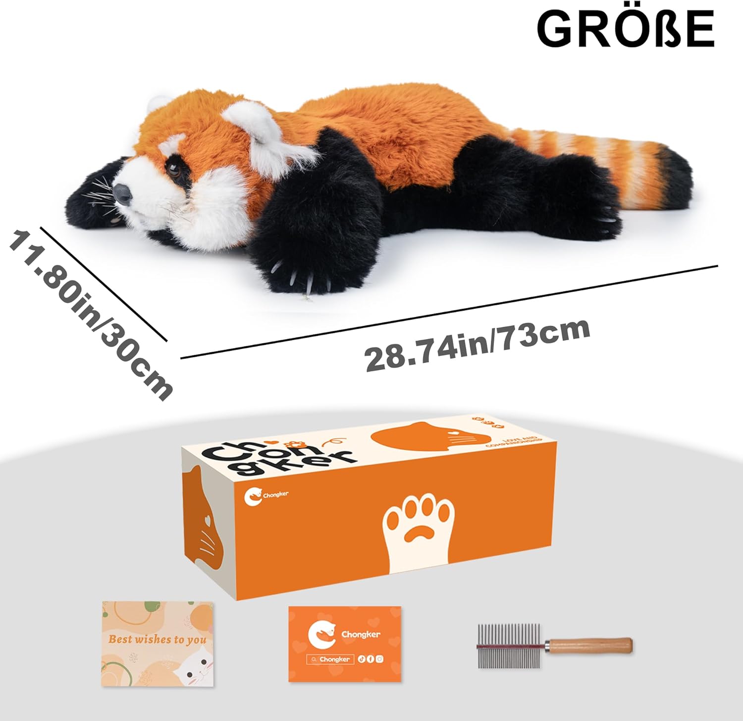 Chongker Peluche Piccolo Panda Realistico Fatto a Mano - immagine 3