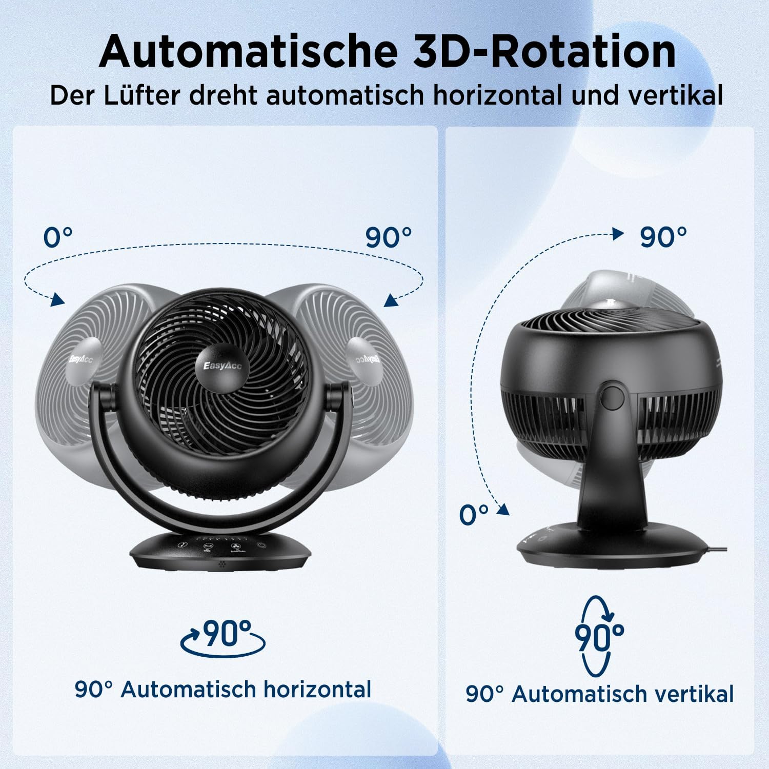 Easyacc Ventilatore da Tavolo Silenzioso 25dB con Telecomando - immagine 5
