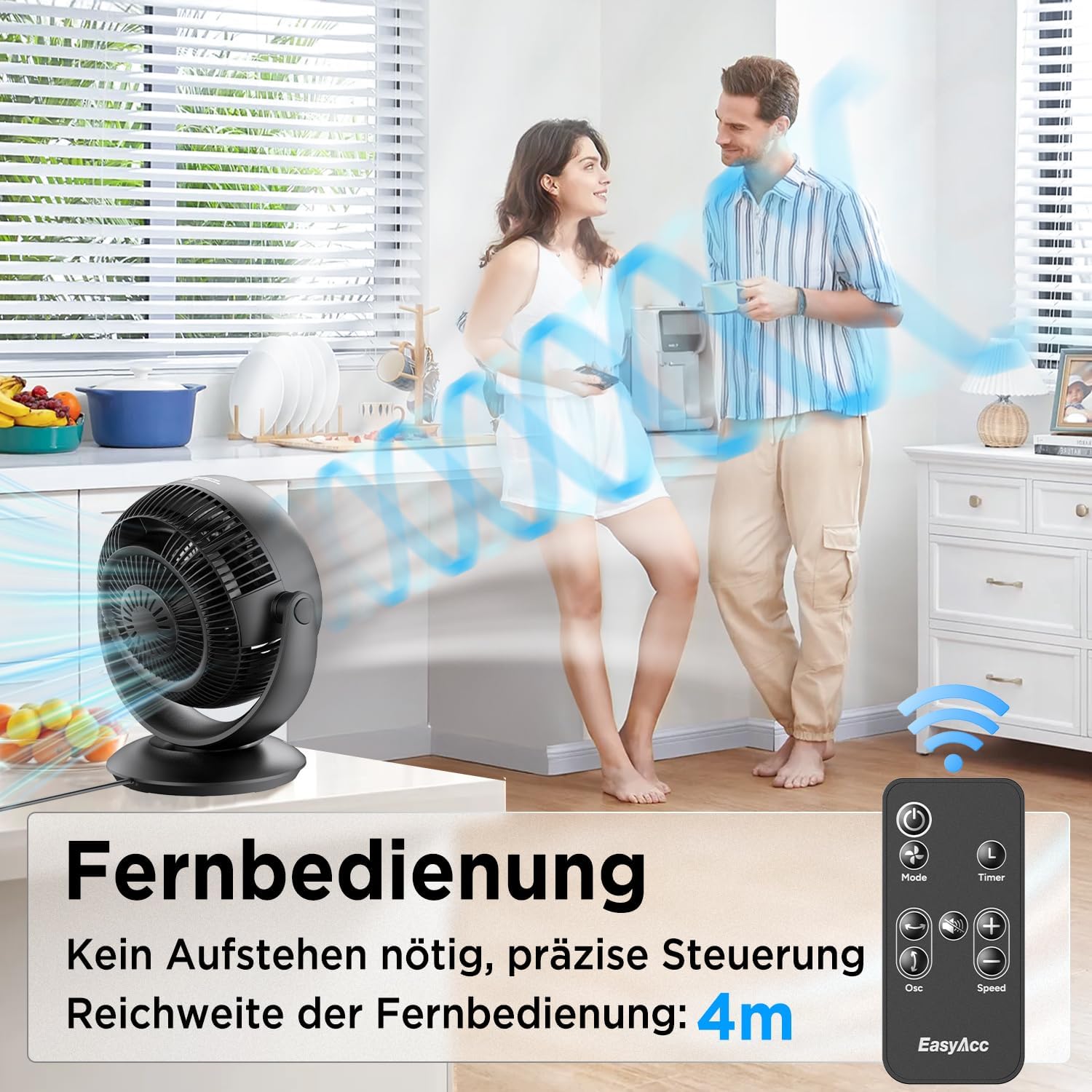 Easyacc Ventilatore da Tavolo Silenzioso 25dB con Telecomando - immagine 7