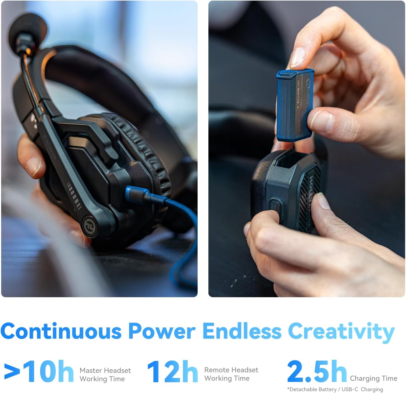 Hollyland Solidcom SE - Cuffie Wireless ENC Full Duplex - immagine 6