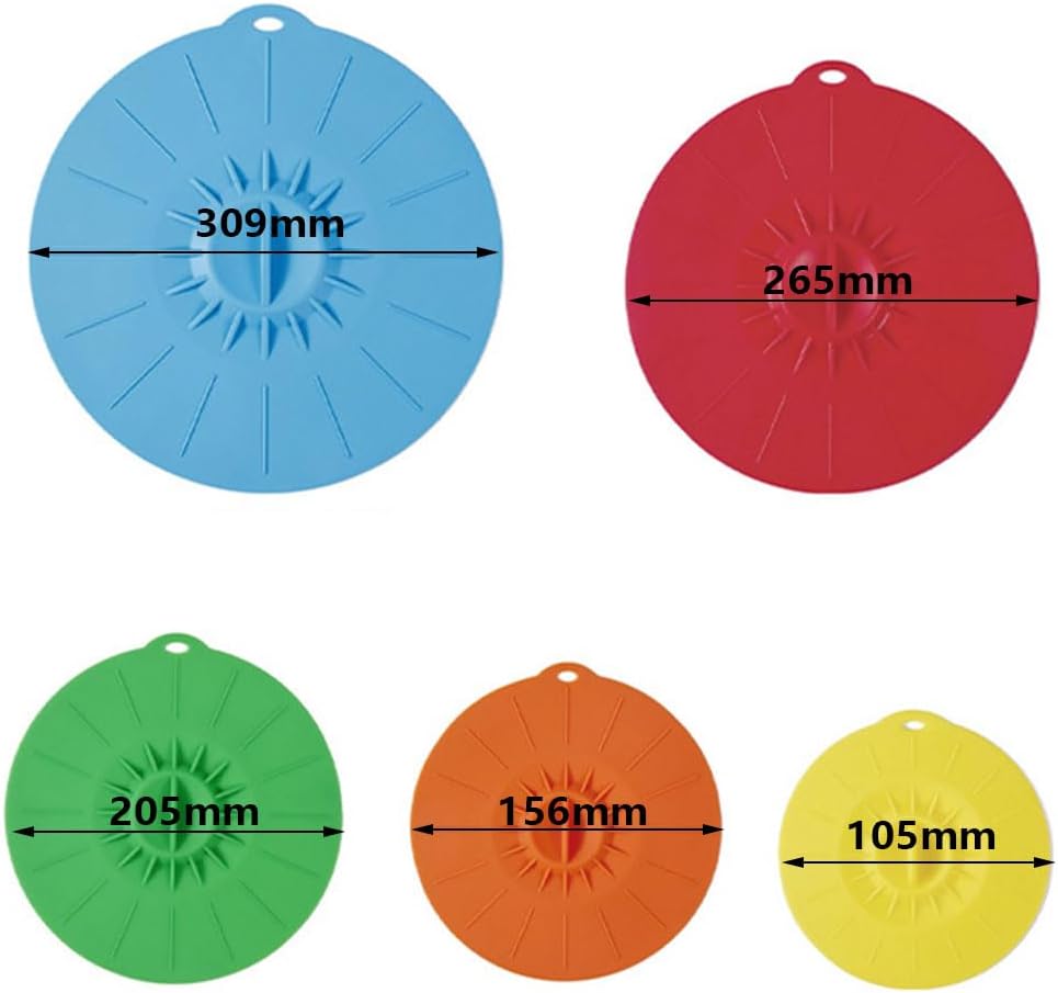 Coperchi in silicone per pentole e microonde - Set 5 pezzi - immagine 2