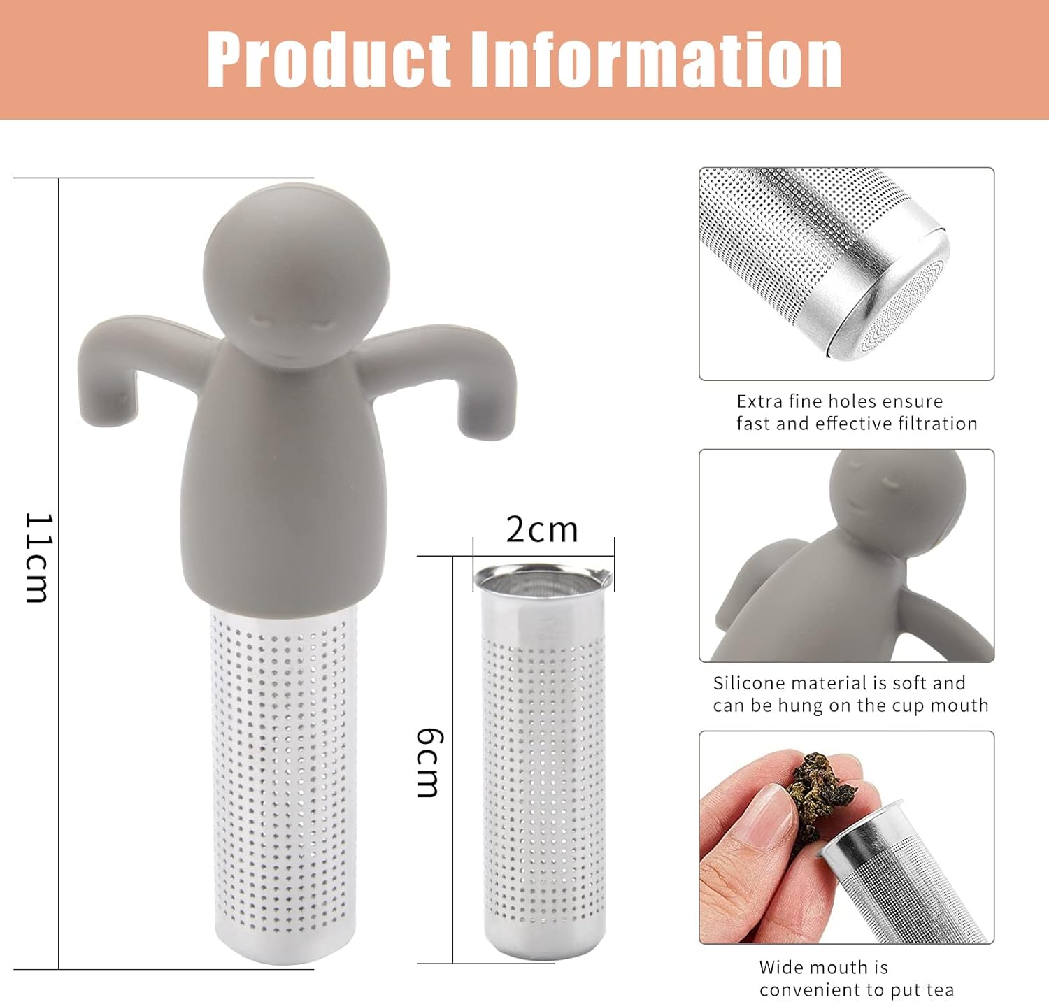 Infusore per Tè e Tisane in Acciaio Inossidabile 304 (2 Pezzi) - immagine 2