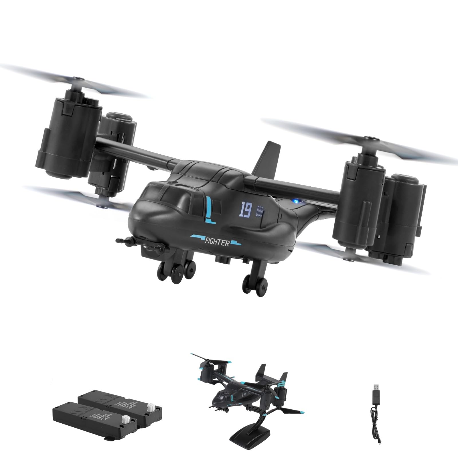 VEVOR Elicottero RC 2,4 GHz con Giroscopio Grigio Scuro