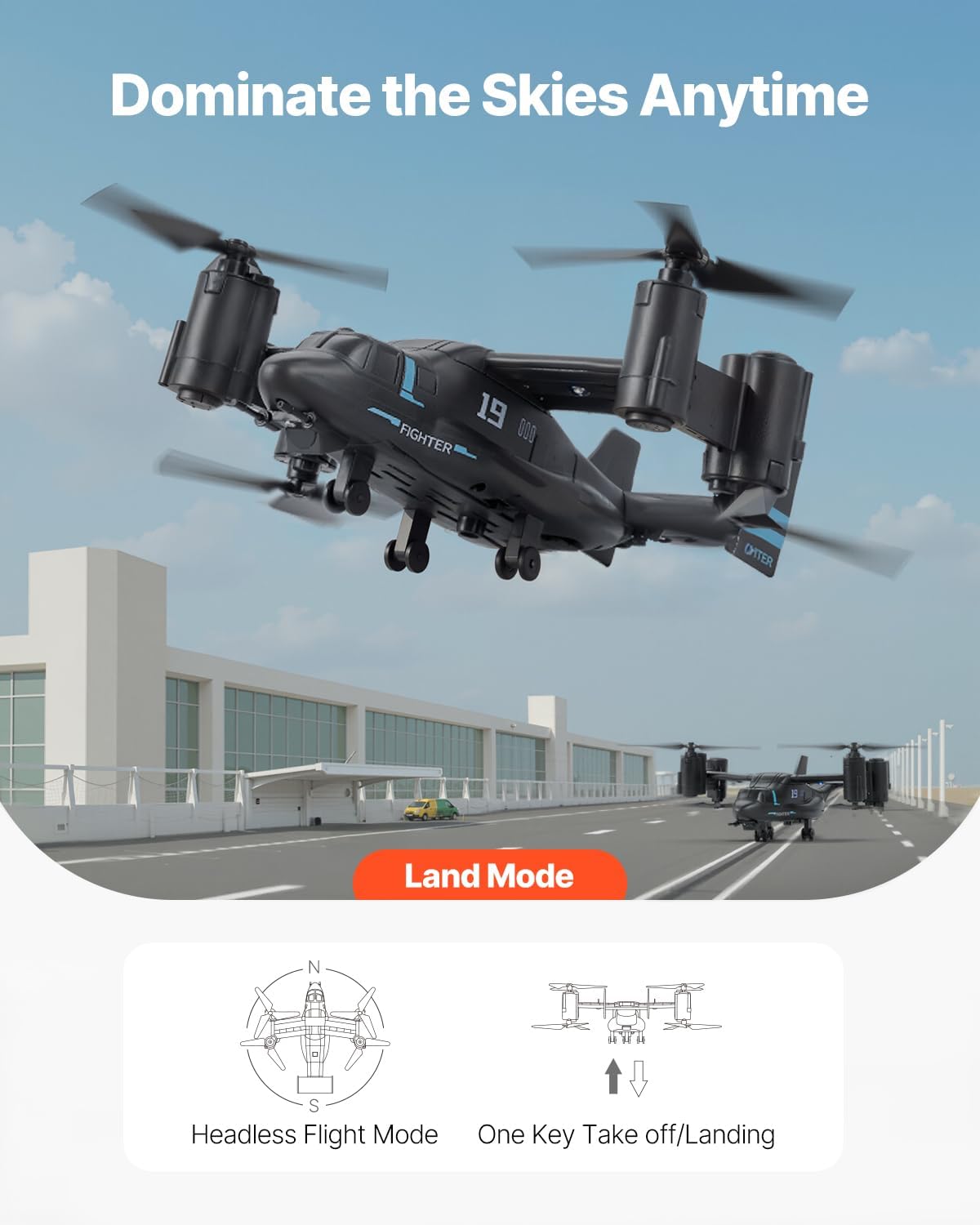 VEVOR Elicottero RC 2,4 GHz con Giroscopio Grigio Scuro - immagine 2