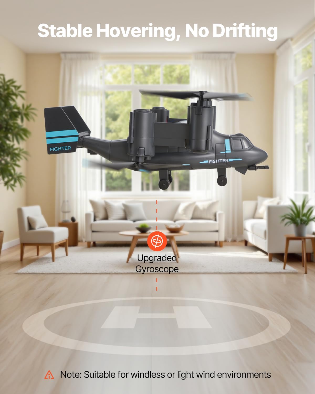 VEVOR Elicottero RC 2,4 GHz con Giroscopio Grigio Scuro - immagine 3