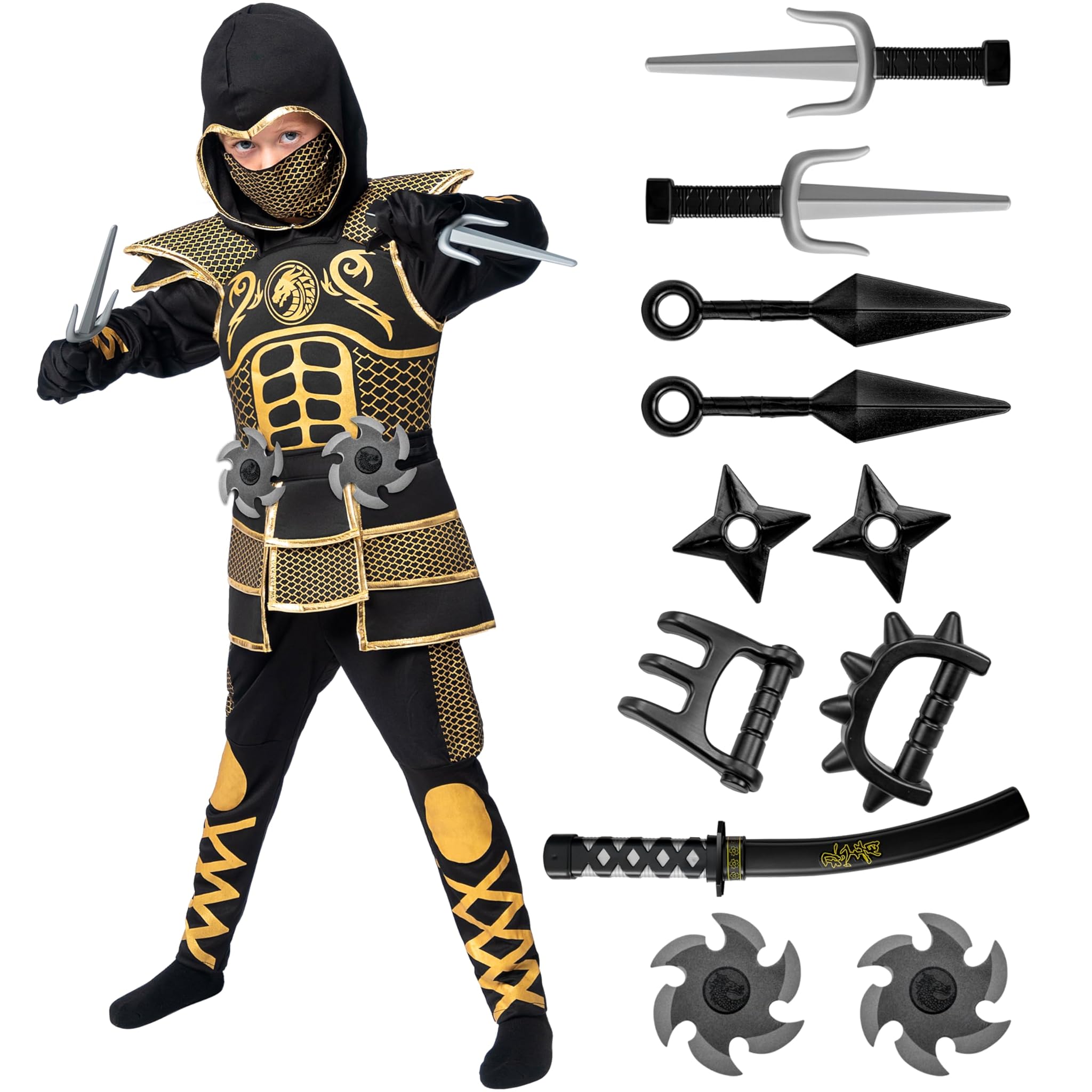 Spooktacular Creations Costume Ninja d'Oro per Ragazzi