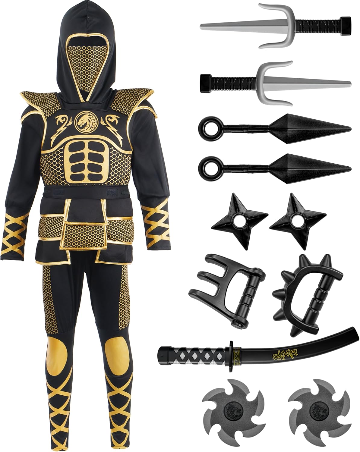 Spooktacular Creations Costume Ninja d'Oro per Ragazzi - immagine 3
