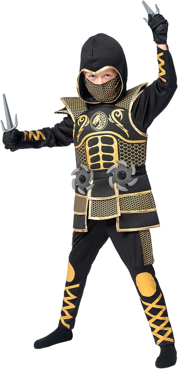 Spooktacular Creations Costume Ninja d'Oro per Ragazzi - immagine 4
