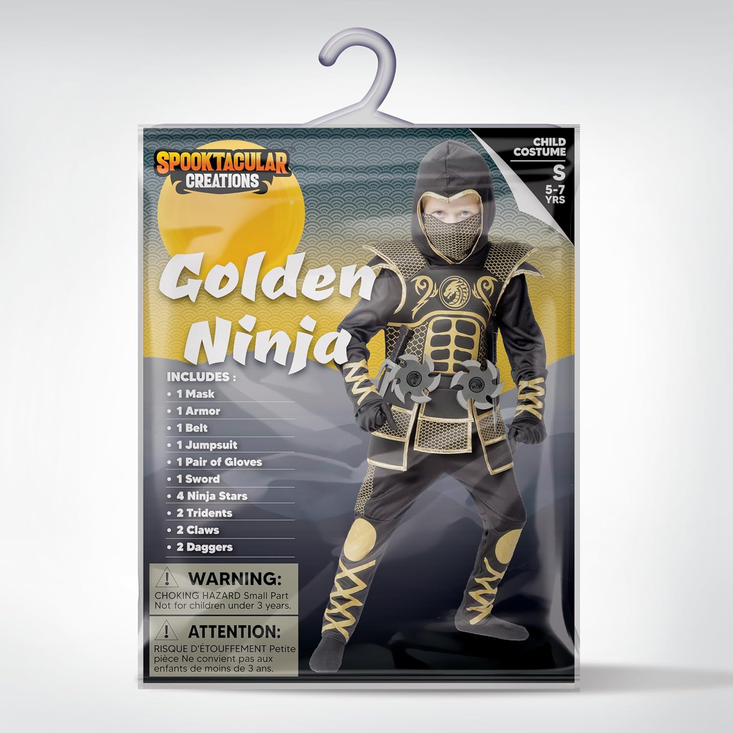 Spooktacular Creations Costume Ninja d'Oro per Ragazzi - immagine 7