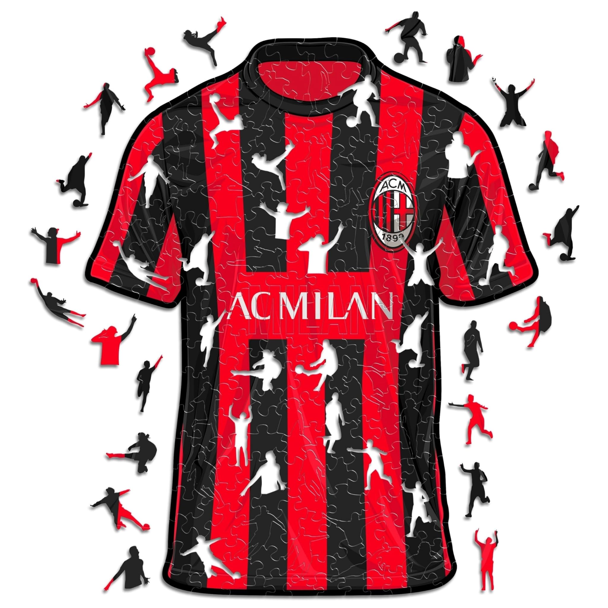 Iconic Puzzles - Milan Jersey Puzzle in Legno Sostenibile