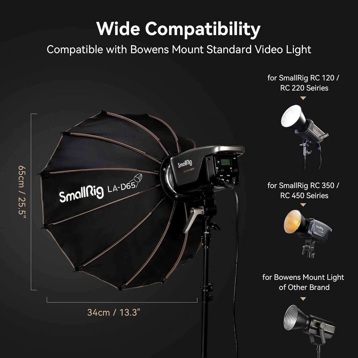 Smallrig Softbox Parabolico 65cm LA-D65 a Sgancio Rapido - immagine 4
