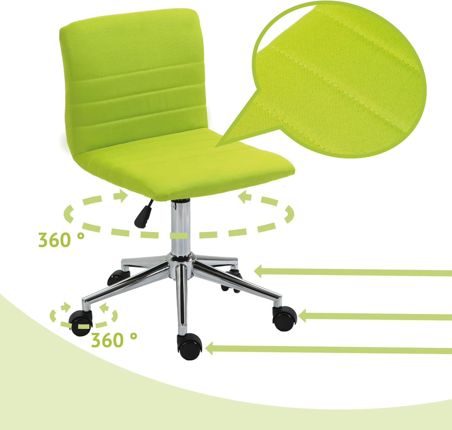 Svita Linus - Sedia da Scrivania per Bambini, Verde - immagine 3