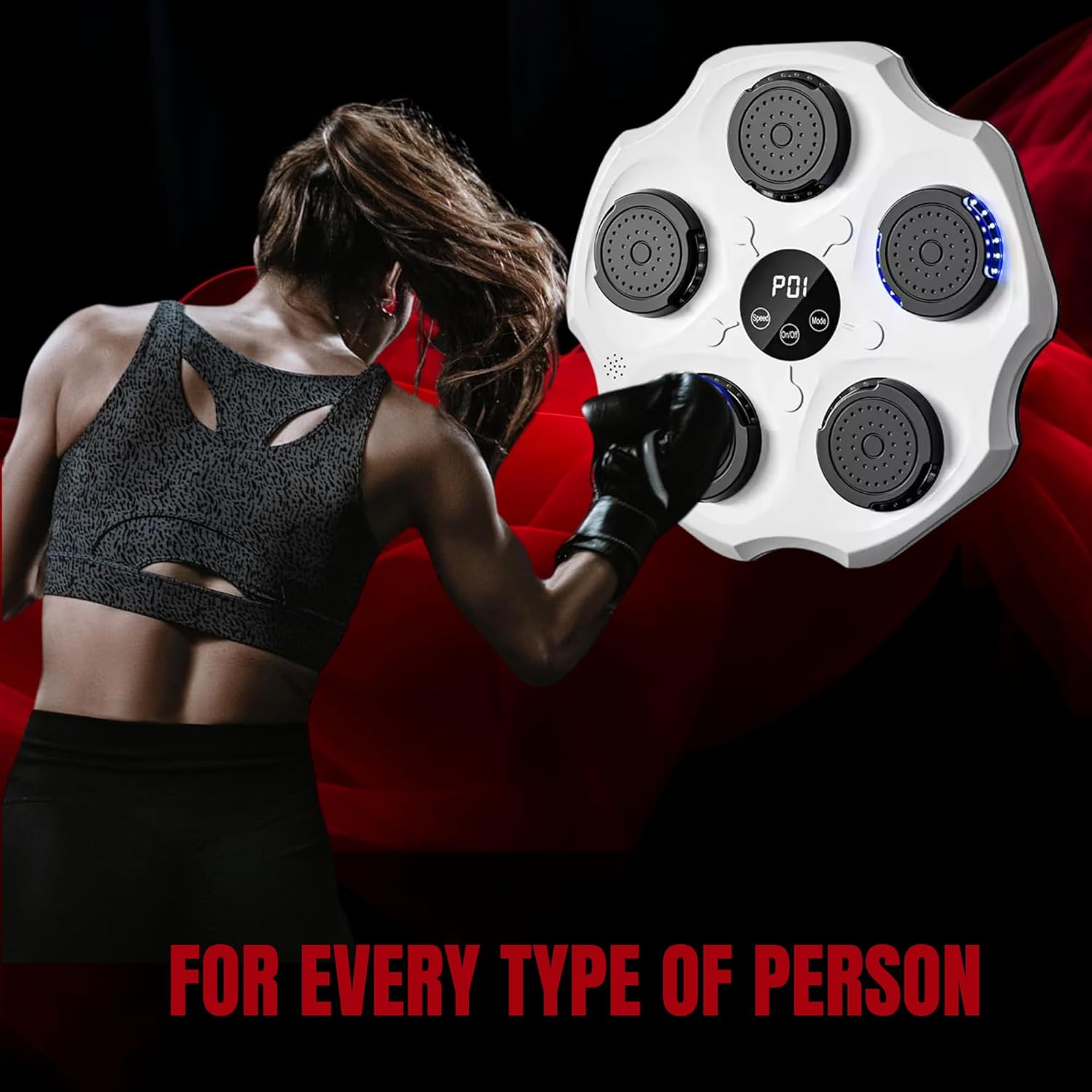 Macchina da Boxe Musicale con LED e Bluetooth 43x43 cm - immagine 6
