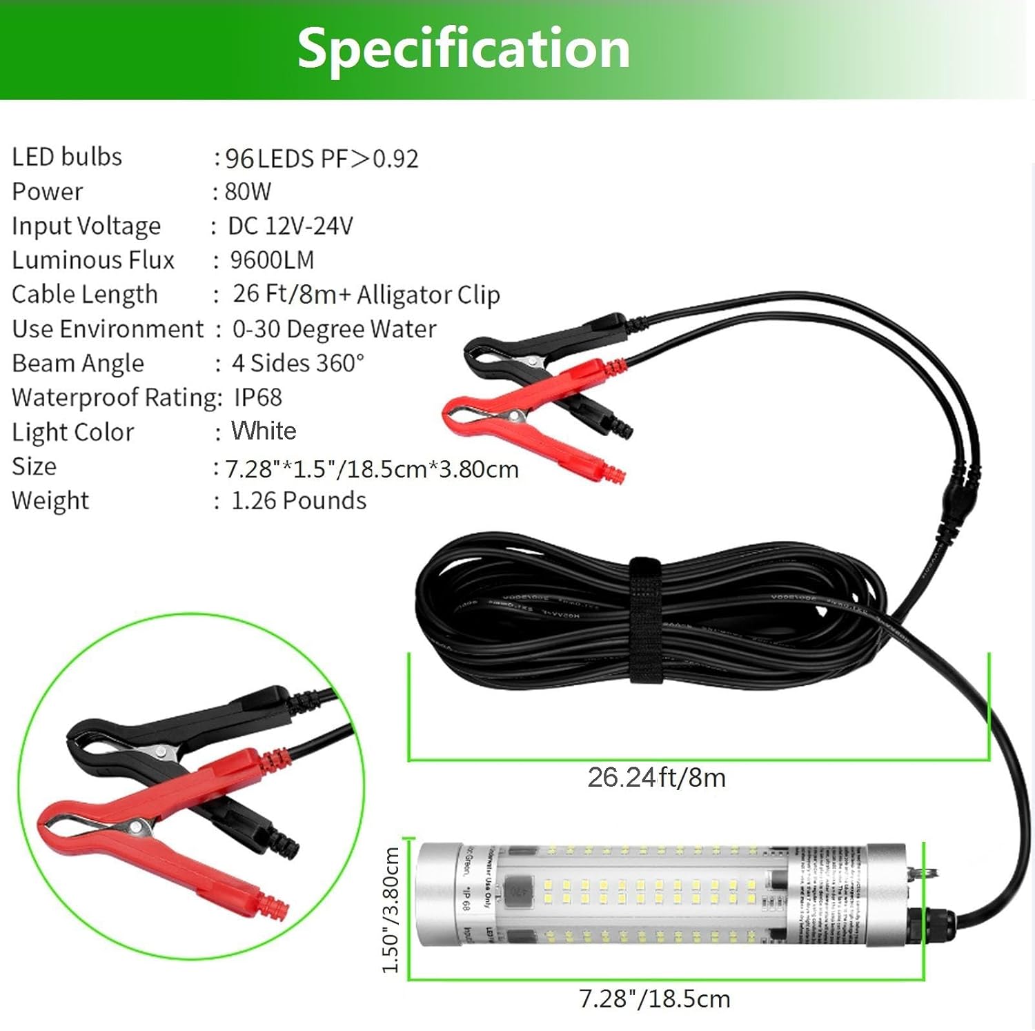 Luci da Pesca Subacquee LED Sommergibile in Lega Alluminio - immagine 2