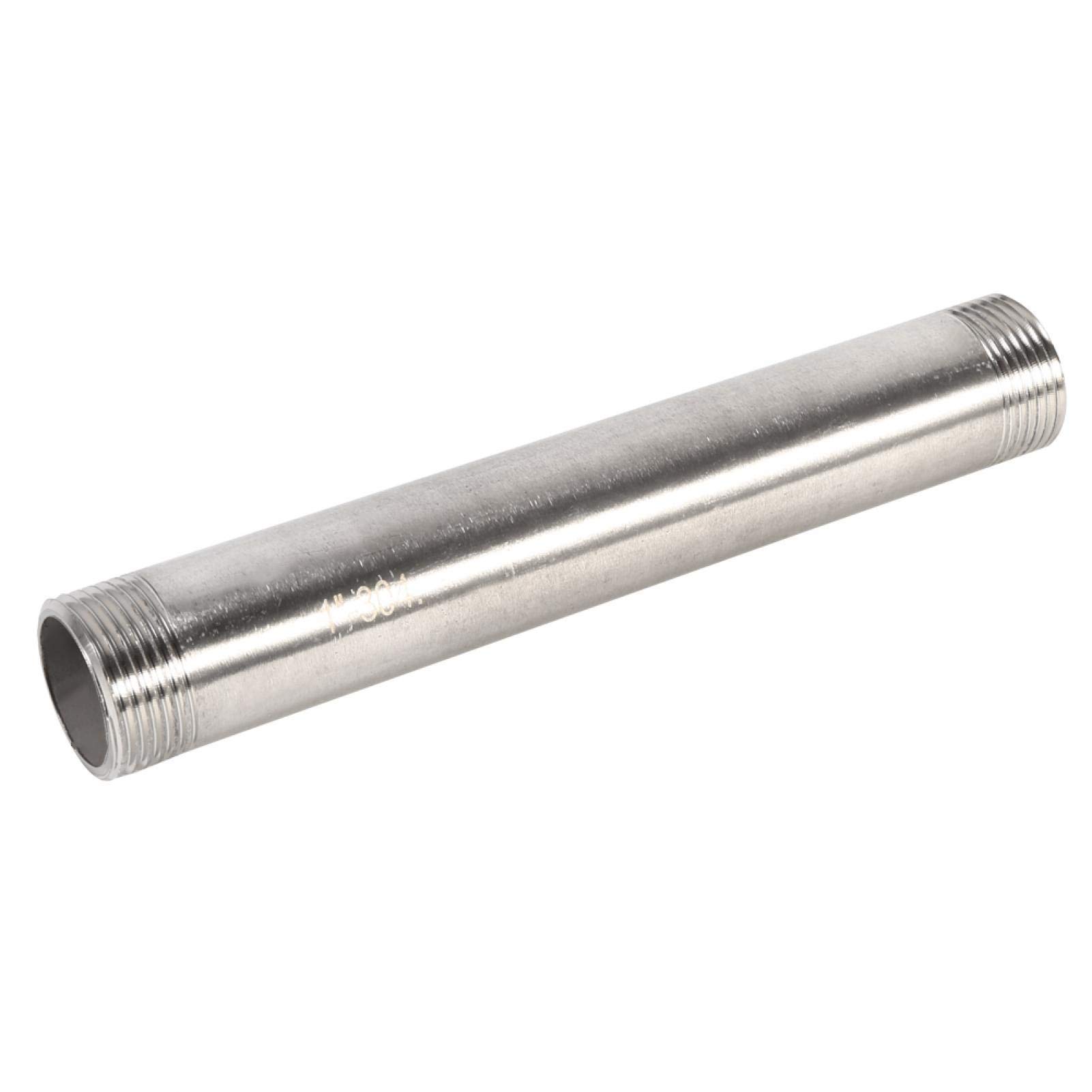 Nipplo per Tubo, Connettore per Tubo 1pc Acciaio Inossidabile SS304 Maschio X Raccordo per Tubo Filettato Maschio 200mm BSP 1/4 "1/2" 3/4 "1" Realizzato in Acciaio Inossidabile 304(1'')